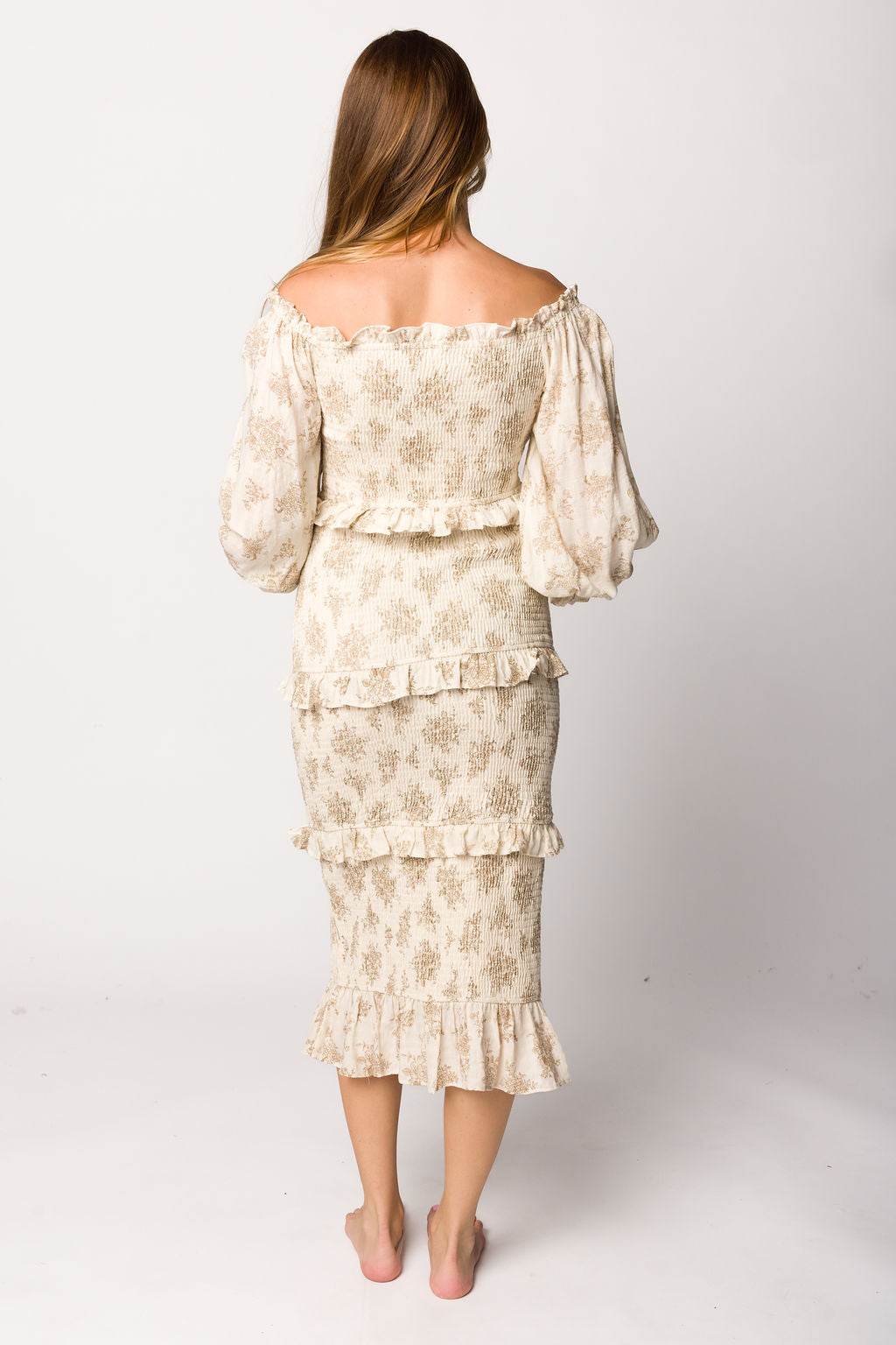 Chloe Maternity Midi Dress in Brown - Bump Friendly & Comfortable for Pregnancy, Nursing, Baby Shower & Special Occasions