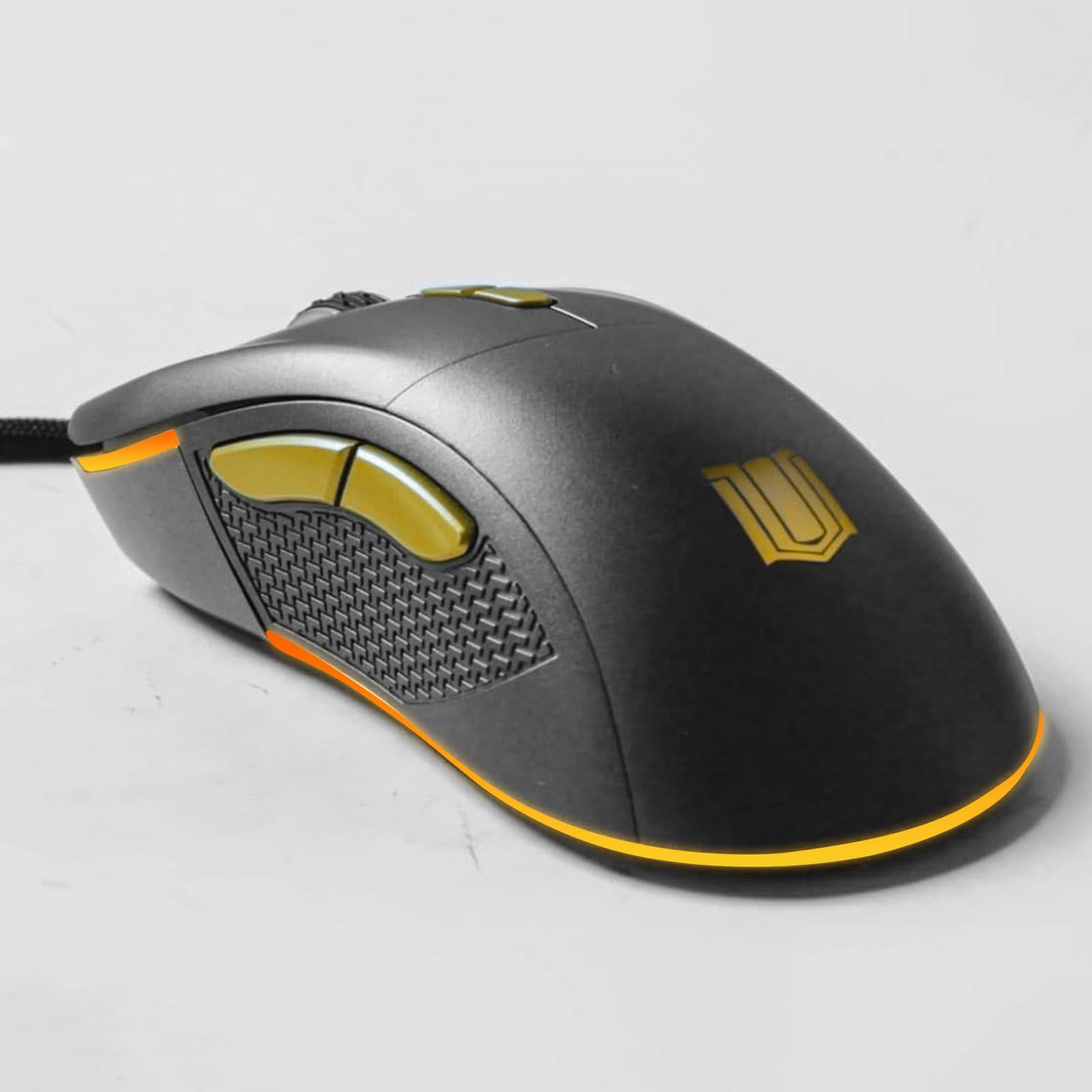 High-Performance M-1 Wired Gaming Mouse with 12,000 DPI Adjustable Sensor, Ergonomic RGB Lighting & Side Buttons - Perfect for PC Gaming, Esports & Office Work