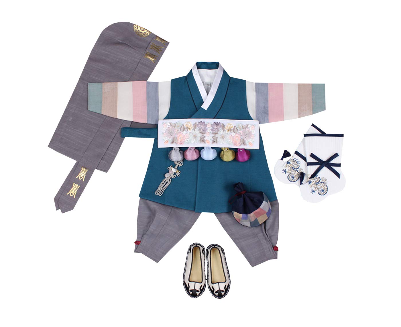 Korean Traditional Baby Boy Hanbok - 1st Birthday Dol Party Outfit in Green (JSM305) | Perfect for Korean Dol Celebrations, Photo Shoots & Cultural Events