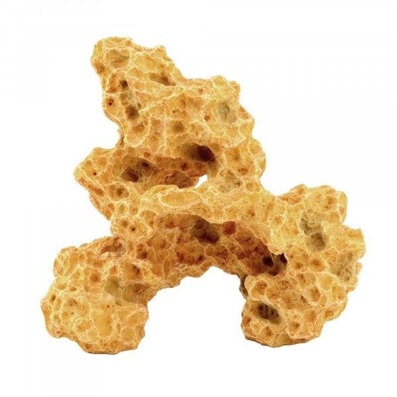 Premium Bioscape Holey Rock Golden Replica - Large Aquarium Decoration (27 x 24 x 14cm) for Fish Tank, Reptile Habitat & Terrarium Setup