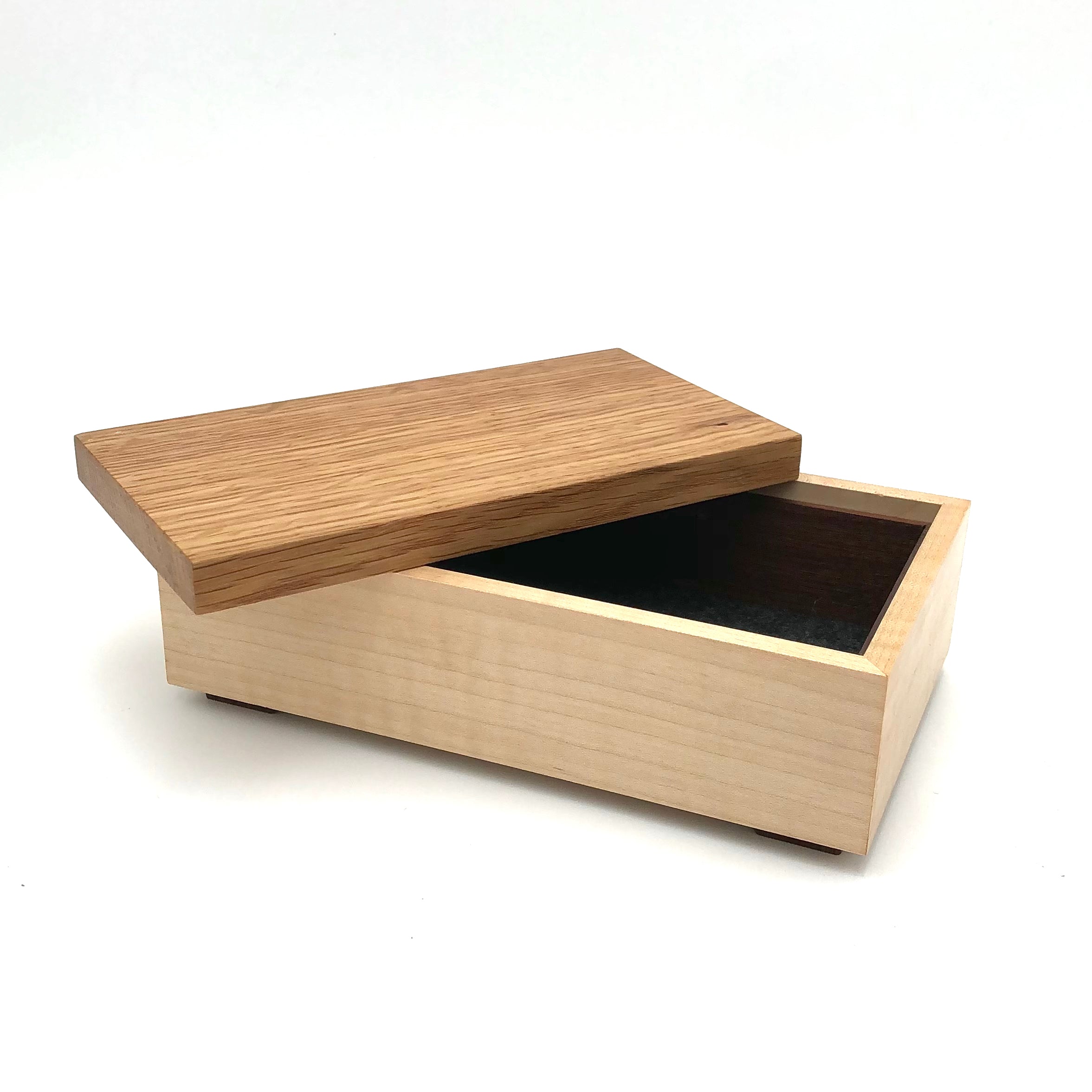 Handcrafted Maple & White Oak Wood Jewelry Box with Shellac Finish - Small Decorative Storage for Rings, Necklaces & Keepsakes | Perfect Gift for Women, Brides & Anniversary Presents