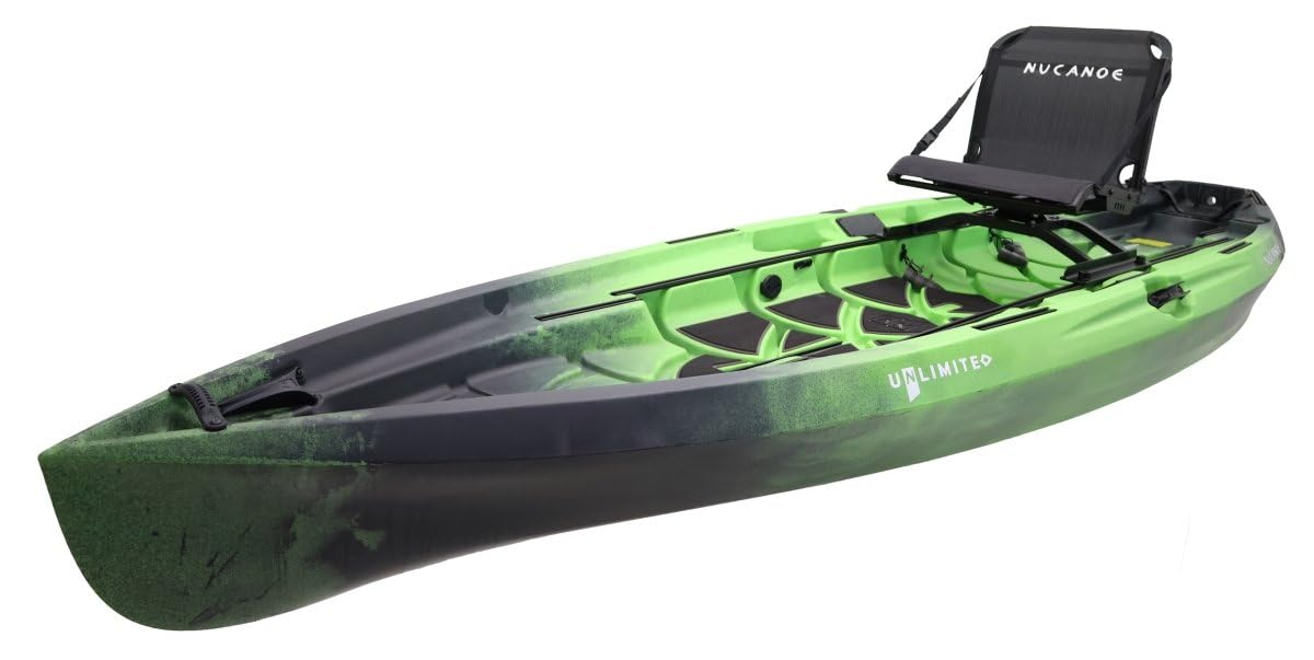 NuCanoe Unlimited Fishing Kayak with Fusion 360 Seat - Stable & Comfortable Fishing Kayak for Lakes, Rivers & Ocean | Perfect for Anglers & Outdoor Adventures
