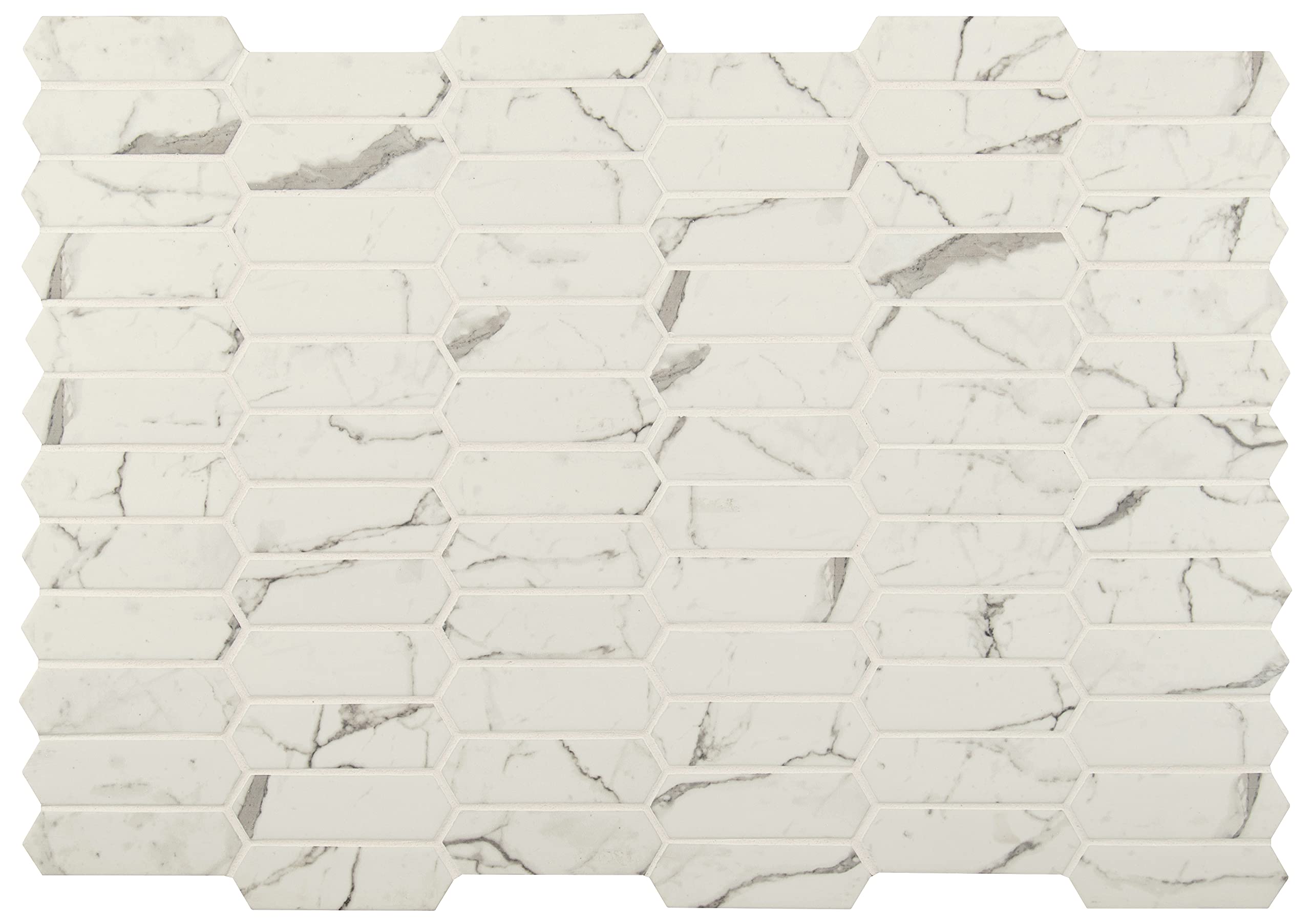 MSI Statuario Celano 14.13x9.84 Inch Glass Mosaic Tile - White Cool Finish for Kitchen Backsplash, Bathroom & Shower Walls - Premium Mesh-Mounted Picket Tiles for Modern Home Decor