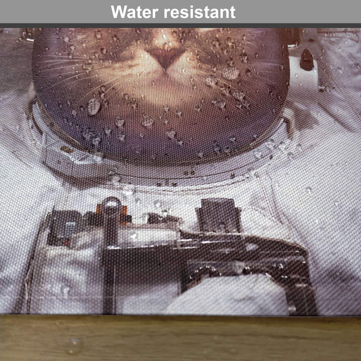 Ambesonne Space Cat Placemats Set of 4 - Astronaut Cat in Suit with Satellite Eclipse Design, Washable Fabric Table Mats for Dining Room & Kitchen Decor (Blue Grey White) - Perfect for Sci-Fi Themed Parties & Space Enthusiast Home Decor