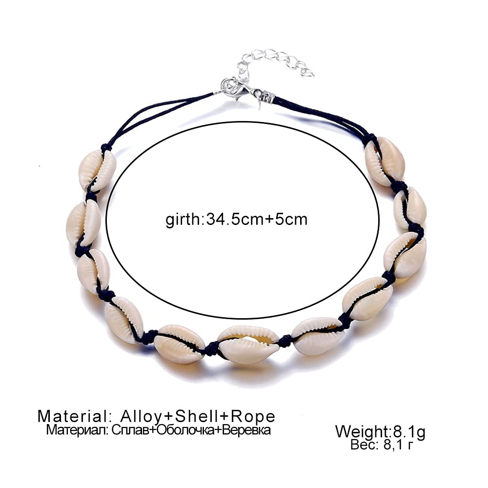 6-Piece Boho Beach Seashell Anklet Bracelet Set - Adjustable Cowrie Shell Foot Jewelry for Women | Summer Surfer Accessories | Perfect for Beach Vacations, Music Festivals & Boho Fashion