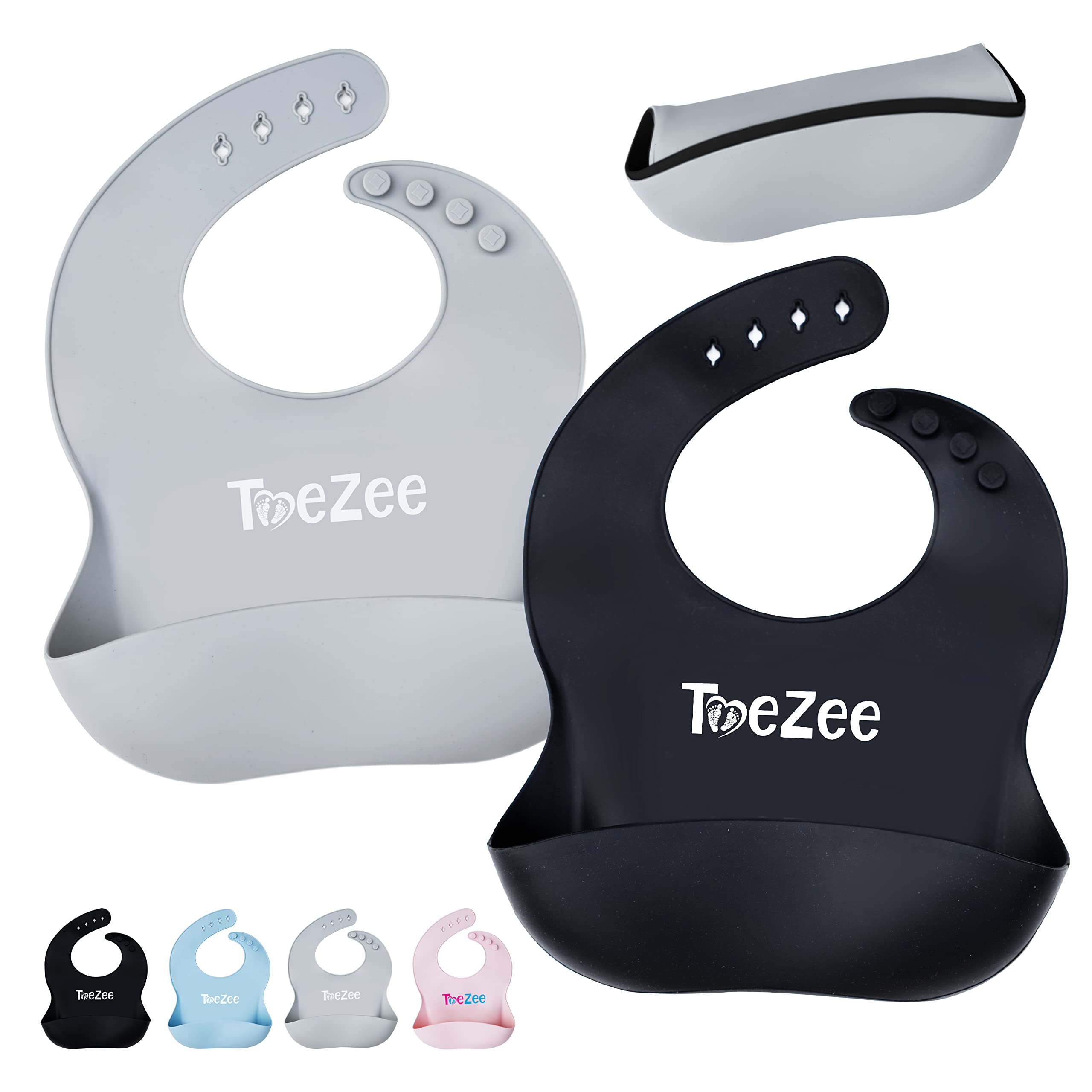 **Baby Silicone Bibs with Wide Food Catcher - BPA-Free, Adjustable & Easy to Clean - Durable & Food-Grade for Mess-Free Feeding - Perfect for Infants & Toddlers at Home or On-the-Go**