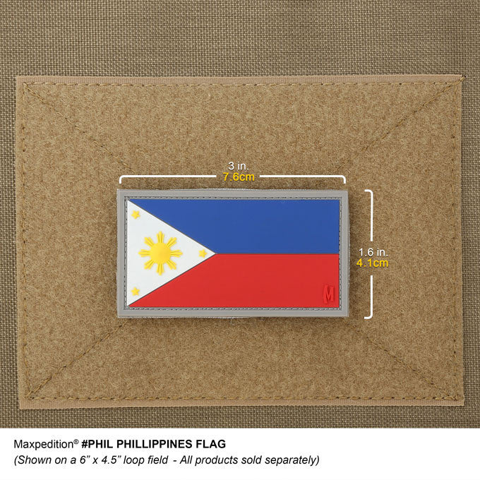 Philippines Flag Patch - Hook and Loop Fastener - Tactical Military Morale Patch for Backpacks, Hats & Uniforms - Perfect for Outdoor, Airsoft & Military Enthusiasts