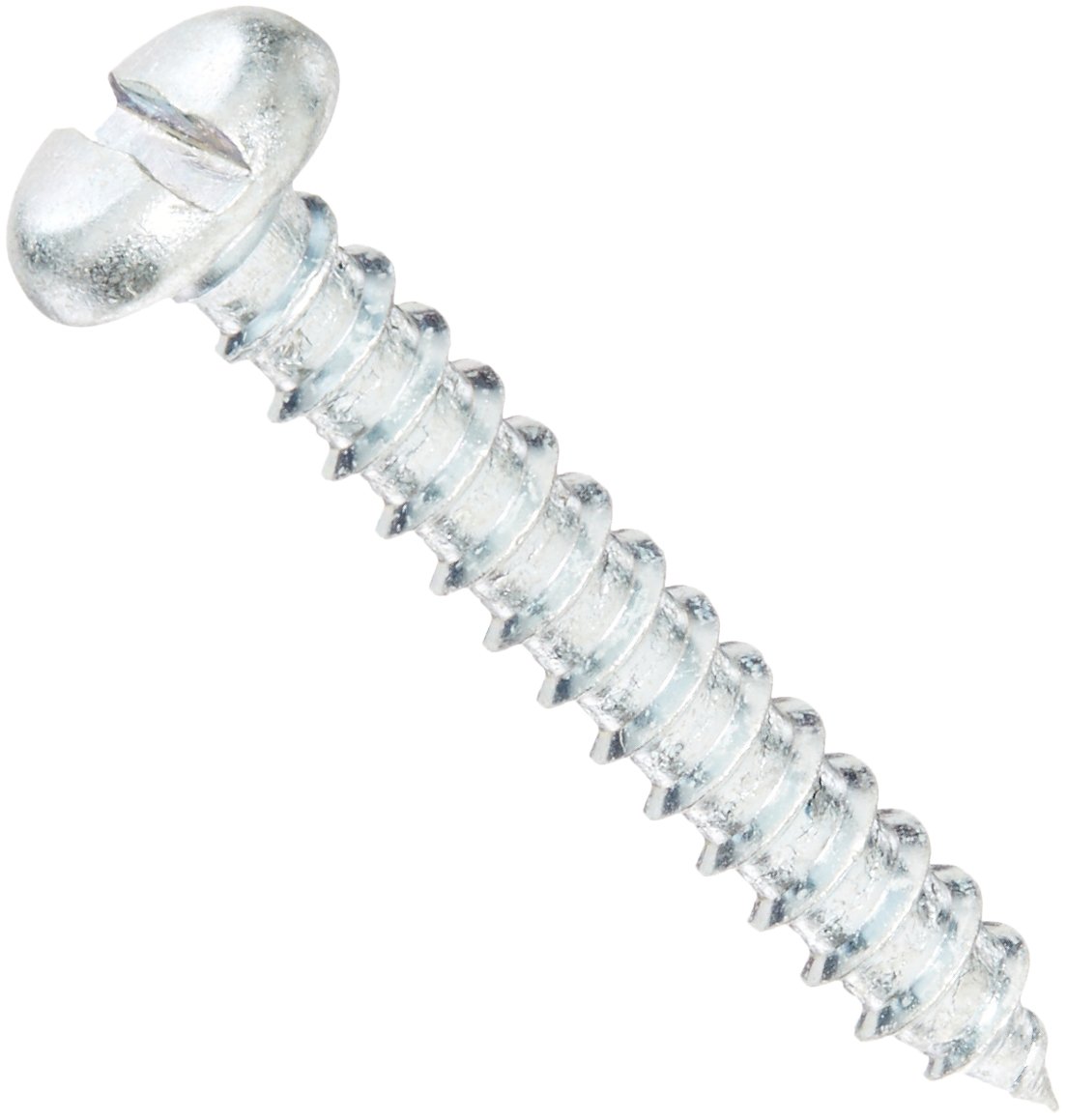 Small Parts 1224ASP Zinc Plated Steel Sheet Metal Screws, Pan Head Slotted Drive Type A, #12-11 Thread, 1-1/2
