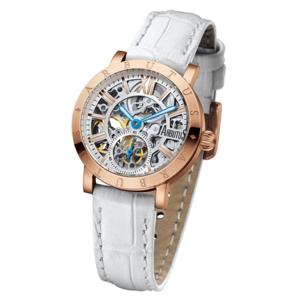 ARBUTUS AR1720RWW Women's Fashion Watch - Elegant Rose Gold Stainless Steel Analog Wristwatch with White Dial for Women | Perfect for Office, Party & Everyday Wear