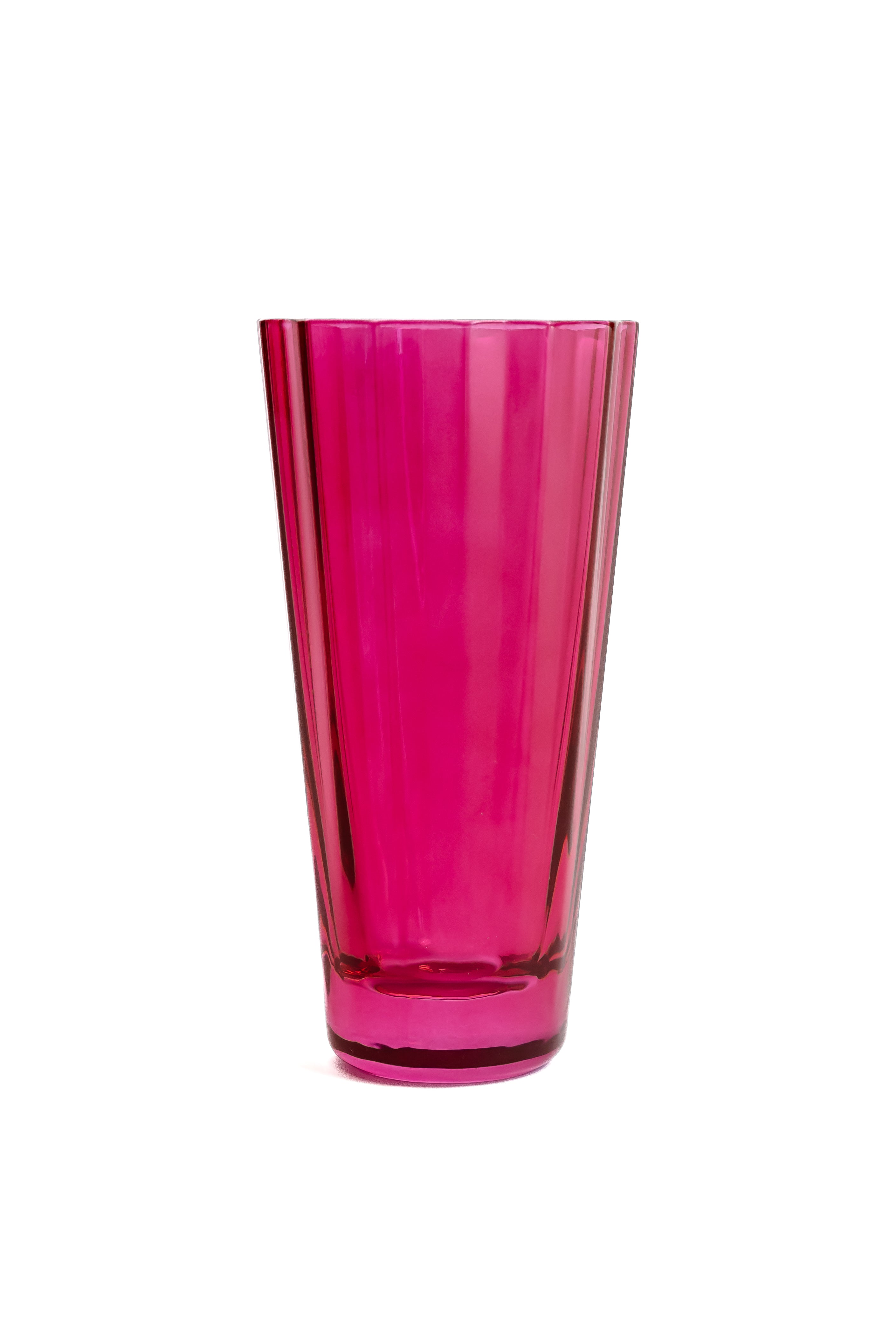 Estelle Colored Sunday Highball Glasses Set of 2 - Fuchsia Pink Cocktail Glasses for Whiskey, Iced Tea & Party Drinks