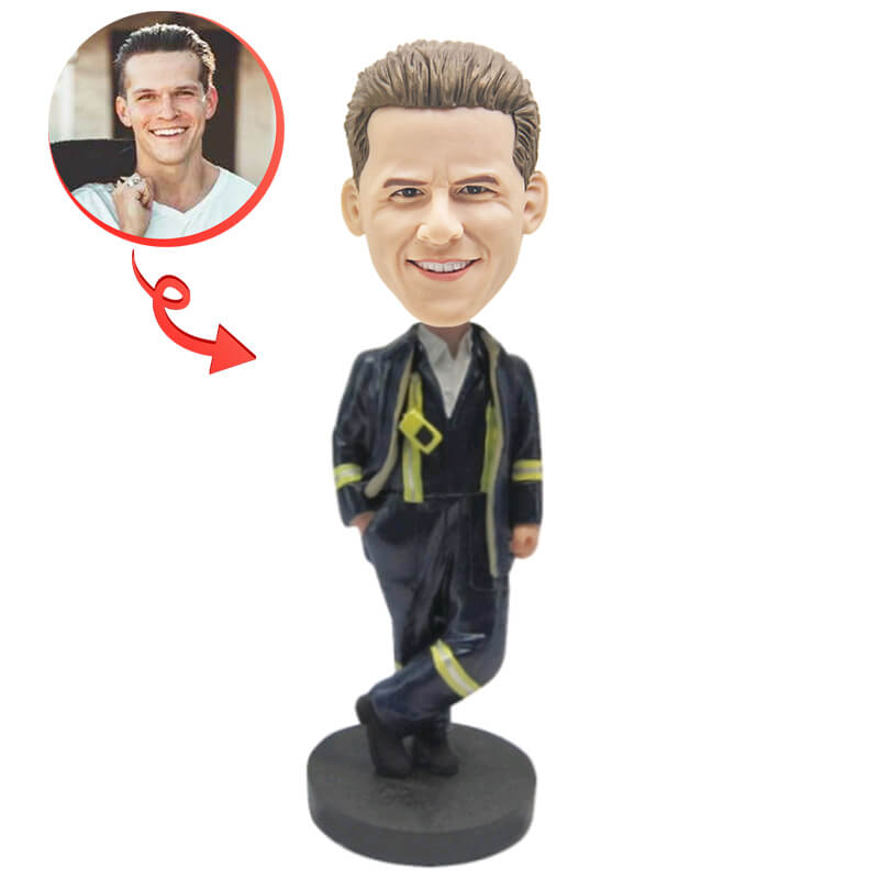 Custom Firefighter Bobblehead - Personalized Fireman Figurine Gift for Firefighters, EMS, & First Responders | Perfect for Retirement, Appreciation, or Office Decor