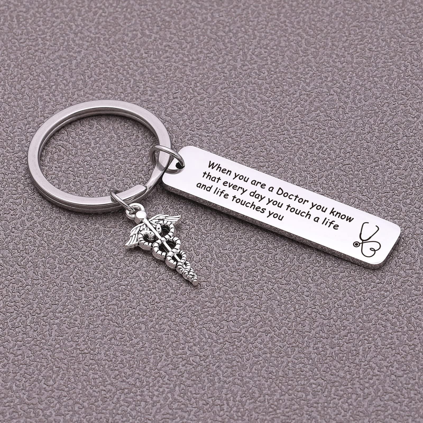 Stainless Steel Doctor Keychain - Inspirational Medical Student Graduation Gift & Appreciation Jewelry for Doctors, Nurses & Healthcare Staff - Perfect for Retirement, White Coat Ceremony & Clinical Work Accessories