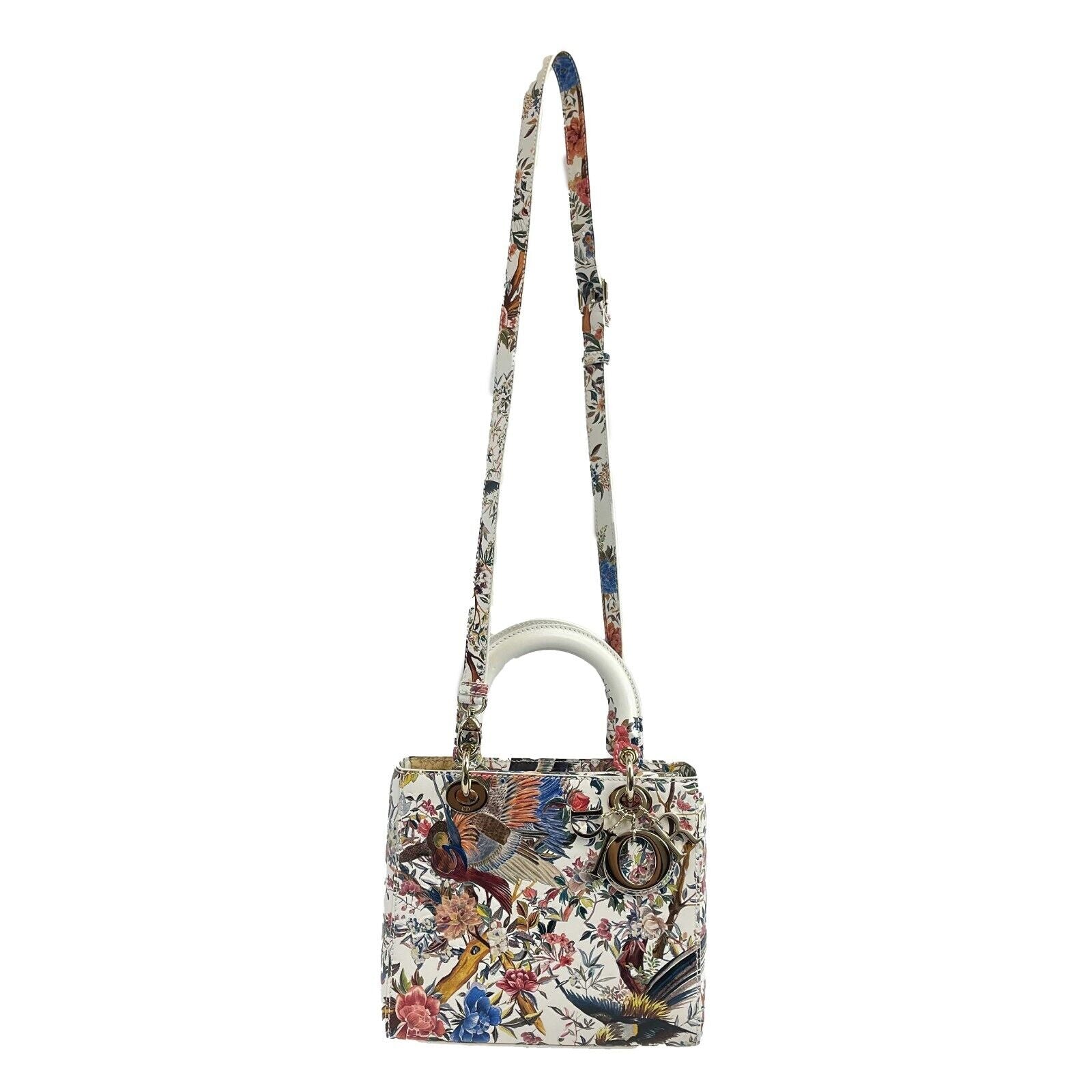 Dior Medium Lady Dior Handbag - Jardin D'Hiver Hand-Painted Leather Top Handle Bag with Adjustable Strap | Luxury Designer Purse for Women, Perfect for Parties, Weddings & Special Occasions