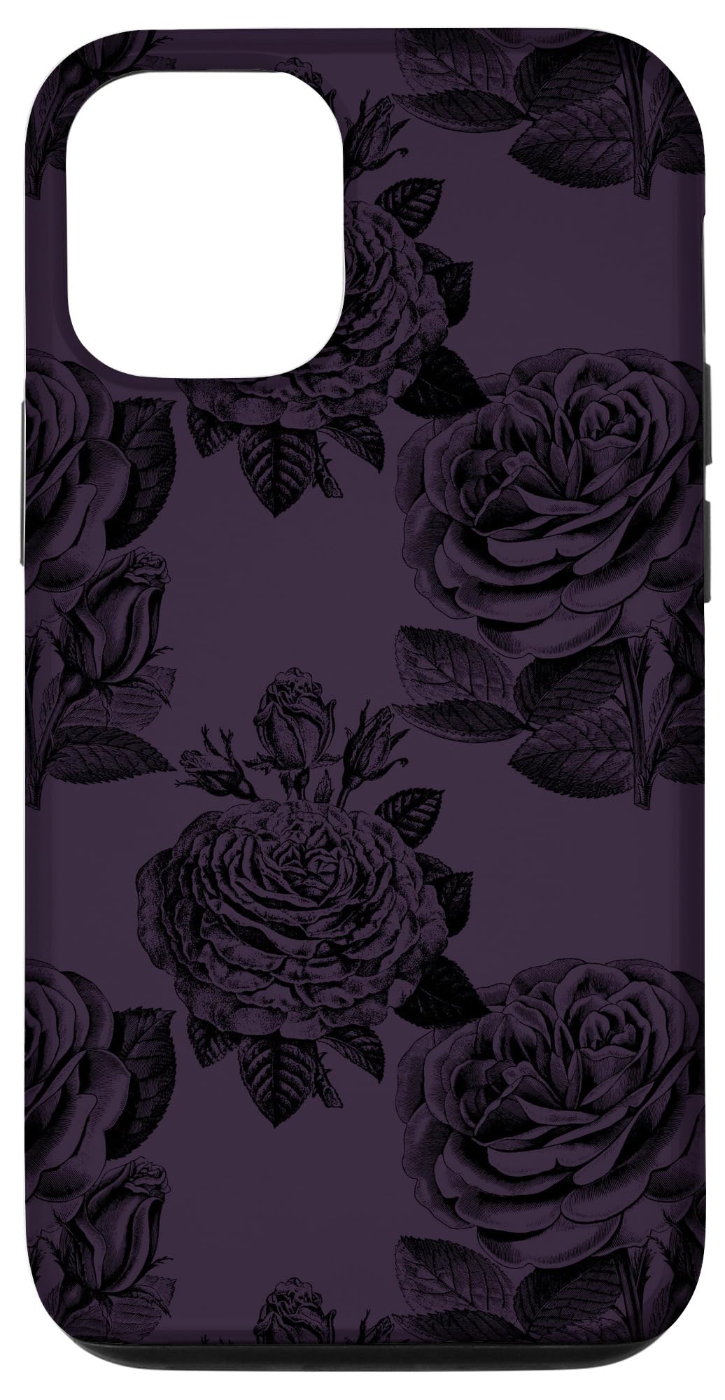 Gothic Dark Purple Roses Occult iPhone 12/12 Pro Case - Trendy Goth Phone Cover for Protection & Style | Perfect for Halloween, Gothic Parties & Alternative Fashion Lovers