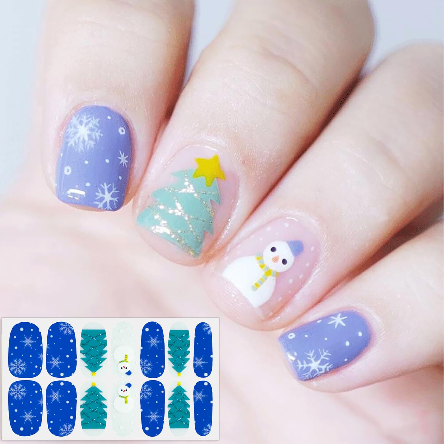 6 Sheets Christmas Nail Polish Strips - Self Adhesive Nail Wraps for Women | Holiday Nail Art Stickers with Nail File | Perfect for Party, Gift & Festive Manicure