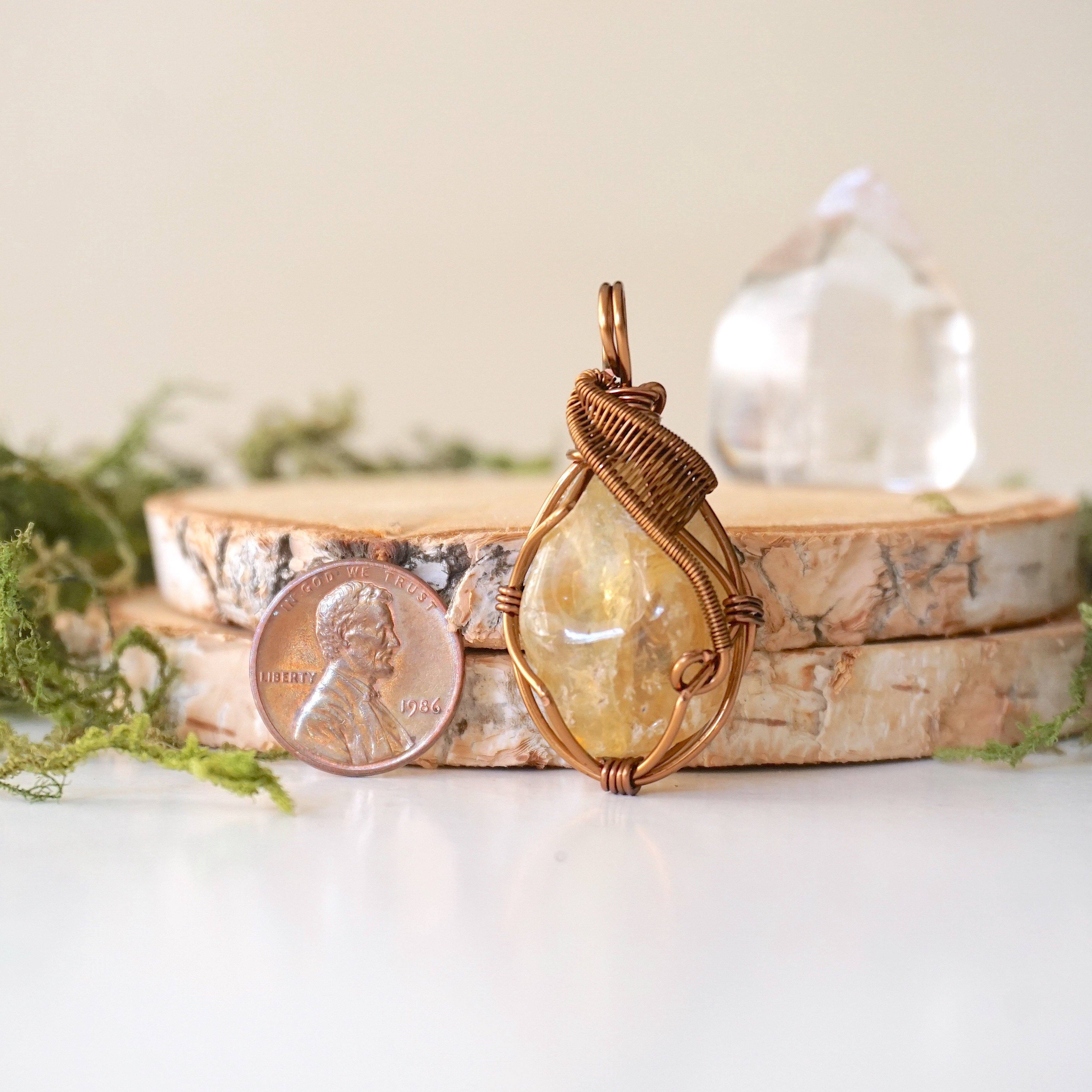 Antique Bronze Citrine Pendant Necklace for Women - Elegant Bohemian Jewelry for Parties, Weddings & Everyday Wear