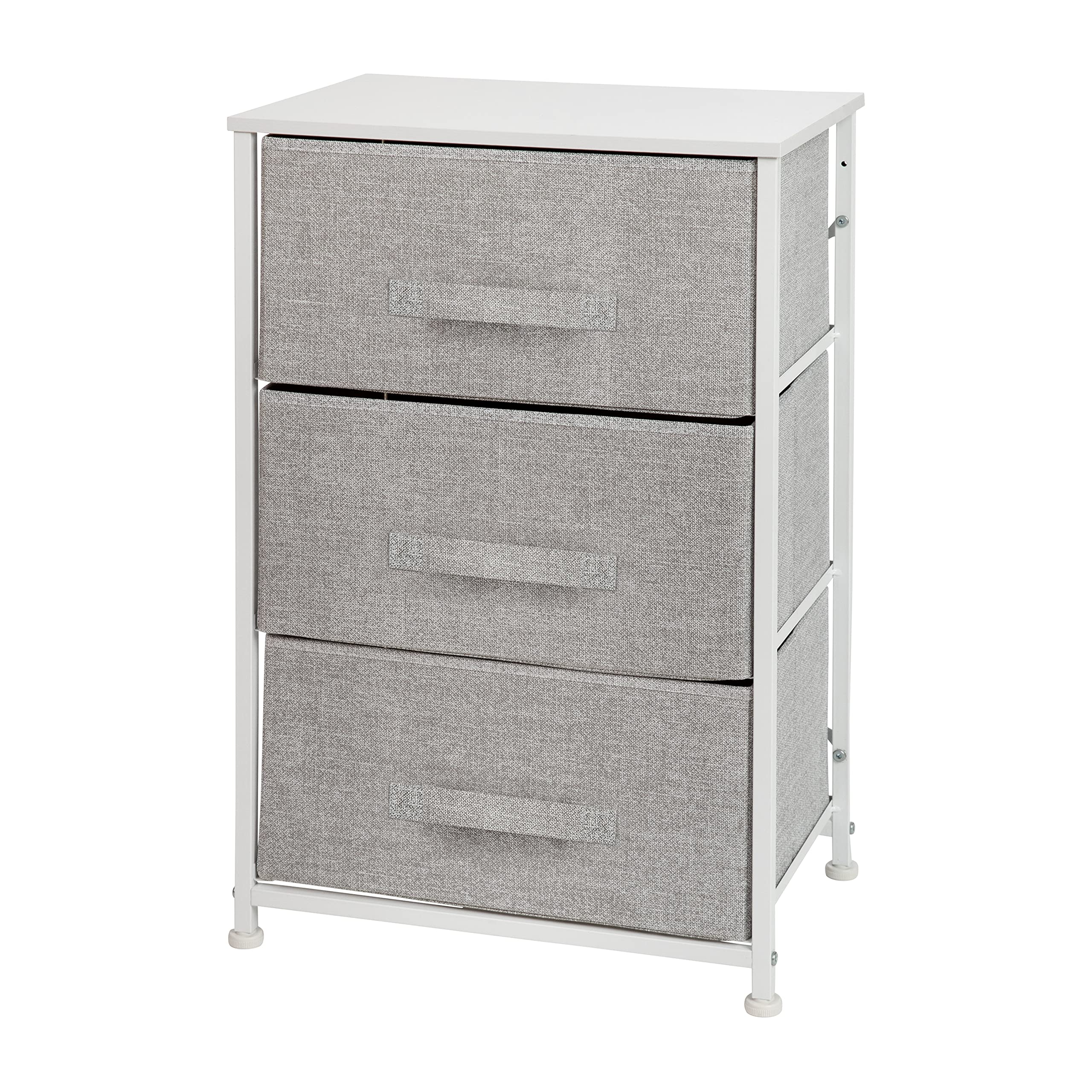 Flash Furniture 3-Drawer Dresser - White Cast Iron Frame & Wood Top for Bedroom Storage