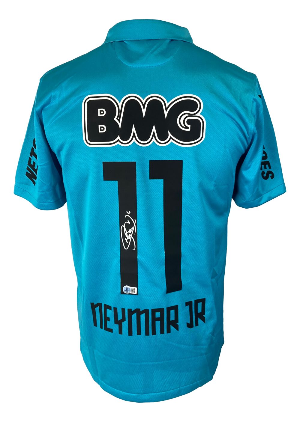 Neymar Jr Signed Santos FC Blue Nike Soccer Jersey - Authentic Autographed Football Shirt for Fans & Collectors - Perfect for Sports Memorabilia, Gifts & Display
