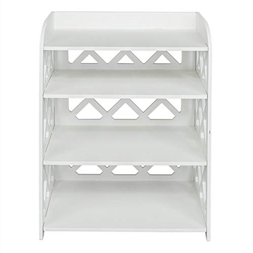 4-Tier Wood Plastic Locker Cabinet - White Multi-Purpose Storage for Bedroom, Office & Living Room | Side Table, Nightstand, Coffee Table, Tea Table Organizer