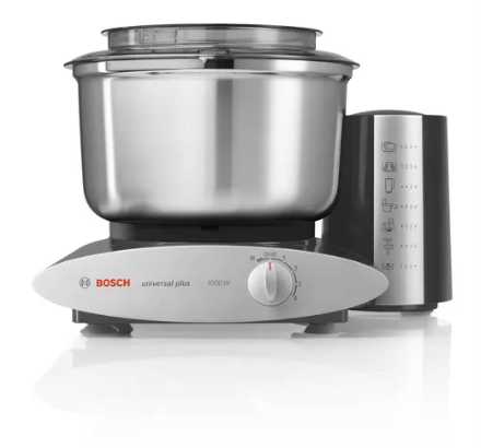Bosch MUM6N20A1 1000W Stand Mixer - Powerful Kitchen Machine in Black & Silver | Perfect for Baking, Mixing Dough & Whipping Cream