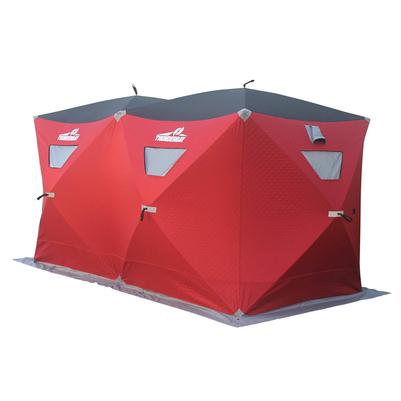 THUNDERBAY Ice Cube Series Pop-Up Hub-Style Ice Fishing Shelter - 68-112 Sq Ft Fishable Area, Portable 6-8 Person Ice Shanty for Winter Fishing | Perfect for Family Outings & Ice Fishing Adventures