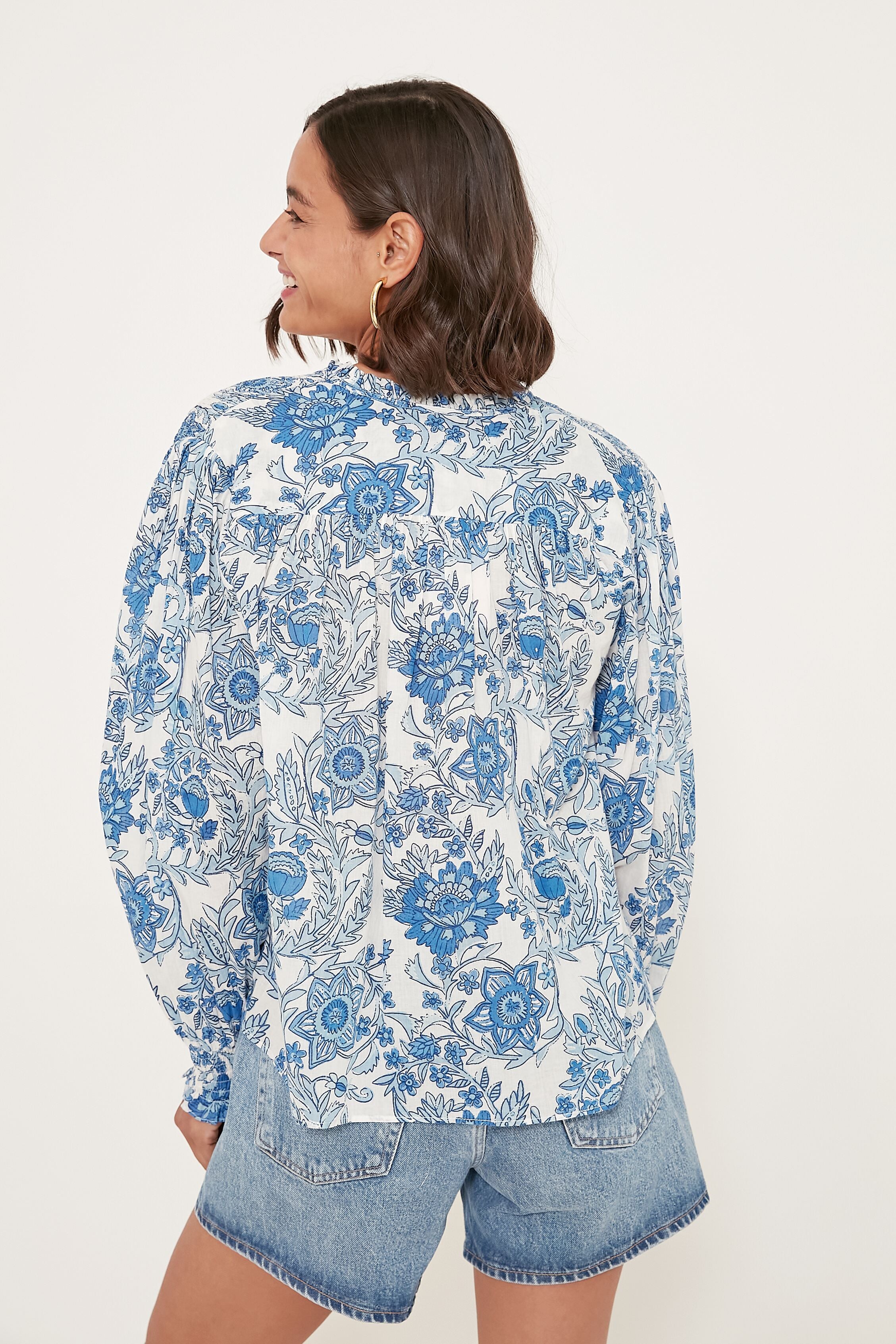 Blue Leticia Hollie Shirt for Women | Stylish Casual Button-Up Blouse | Perfect for Office, Date Night & Everyday Wear