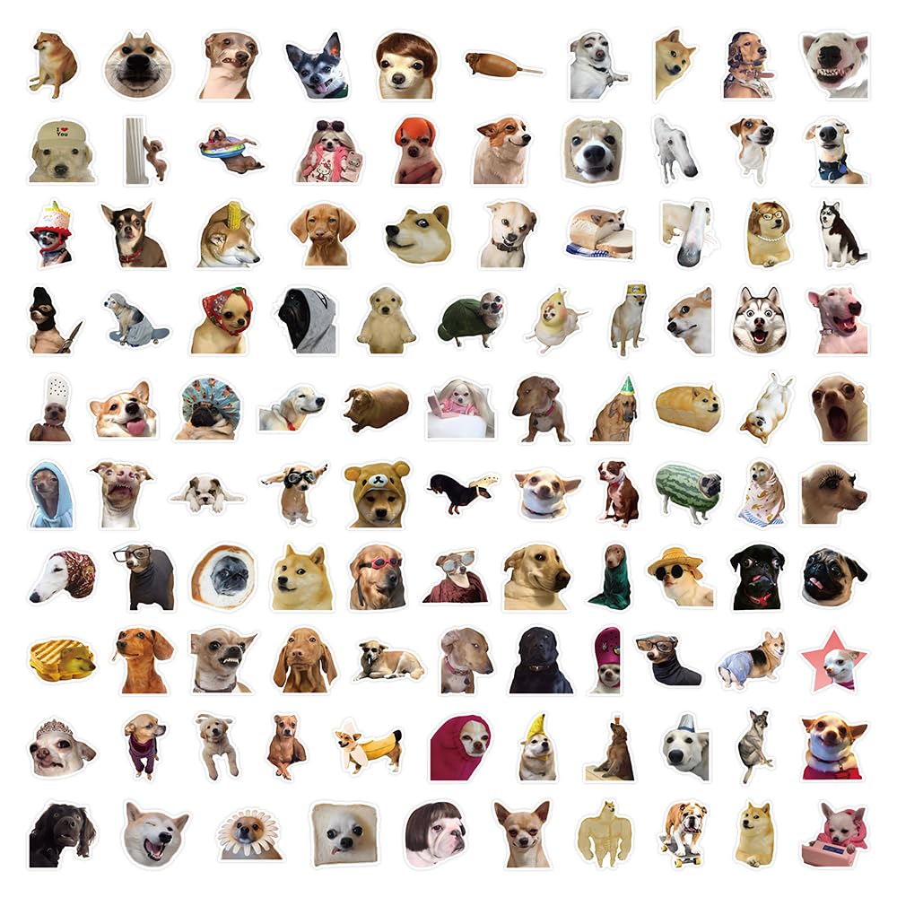 200Pcs Funny Cat and Dog Meme Stickers - Realistic Pet Decals Vinyl Stickers for Laptop, Water Bottle, Scrapbook, Phone - Perfect for Teens and Adults to Decorate Personal Items and Express Personality