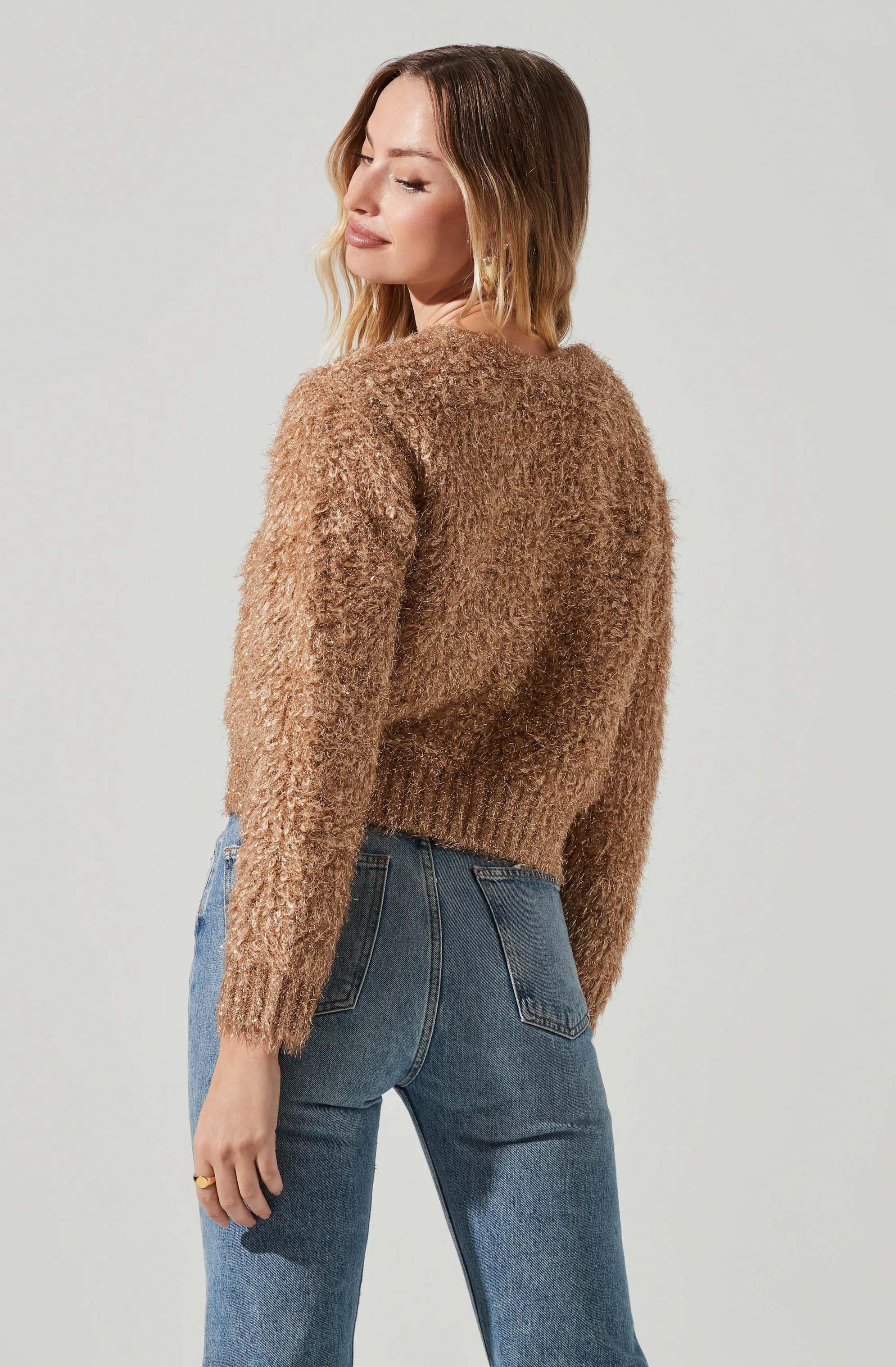 Alma Metallic Knit Sweater for Women - Shimmering Winter Pullover with Elegant Knit Design | Perfect for Holiday Parties, Office Wear & Casual Outings
