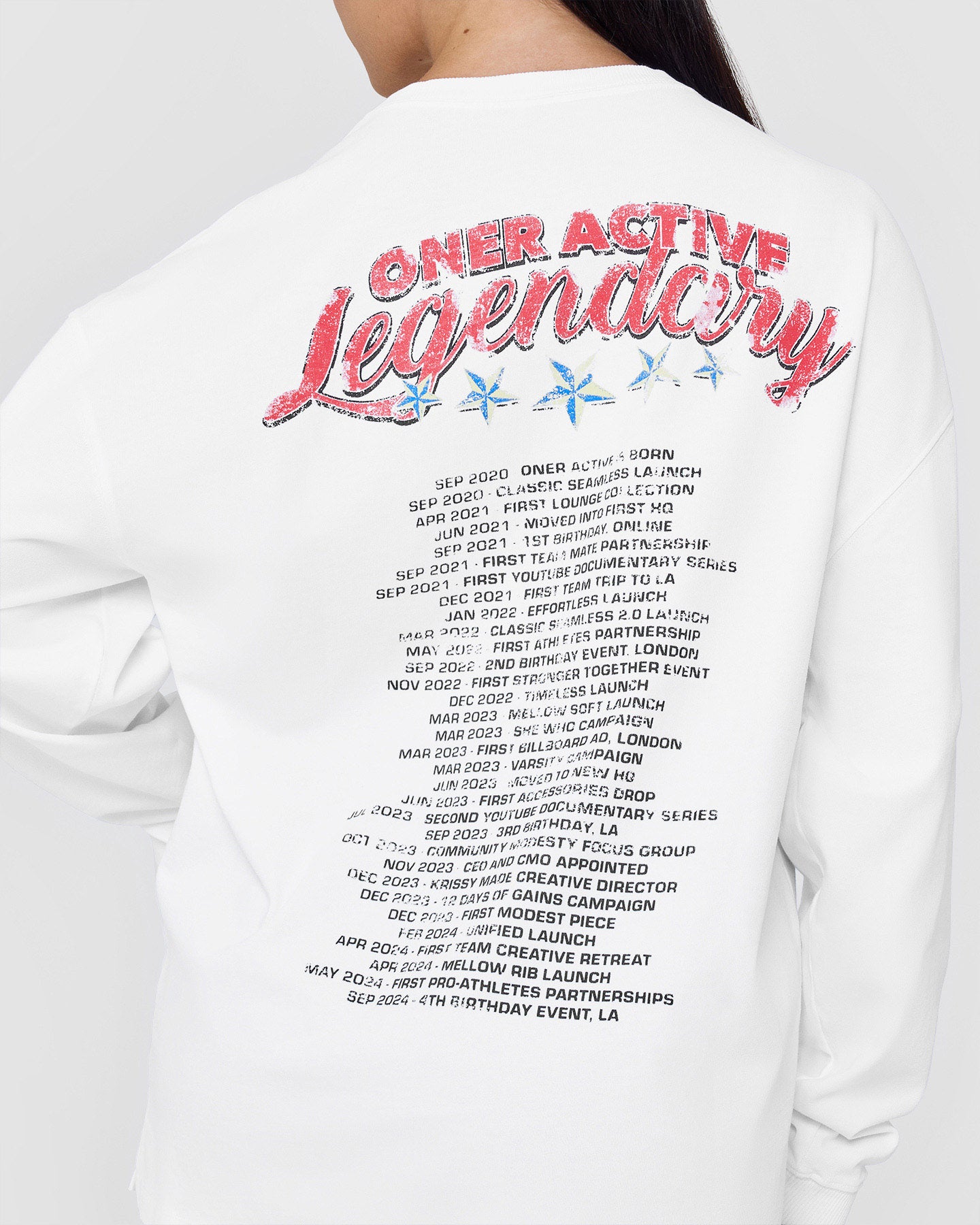 Vintage Graphic Washed Long Sleeve T-Shirt for Women | Distressed White Cotton Tee | Casual Streetwear, Music Festival Outfit & Layering Essential