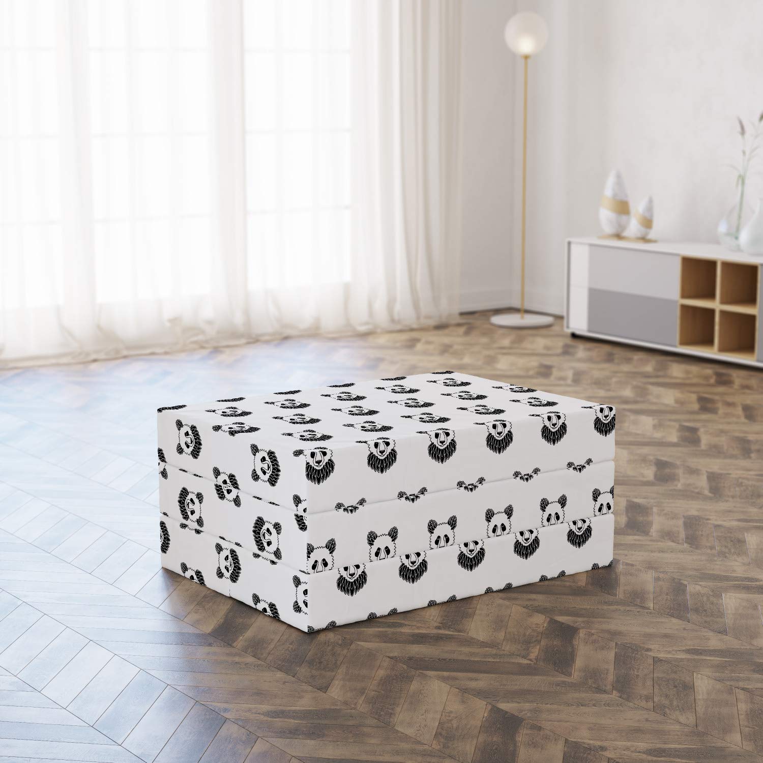Ambesonne Tattoo-Inspired Panda Bear Foldable Mattress - 74.8