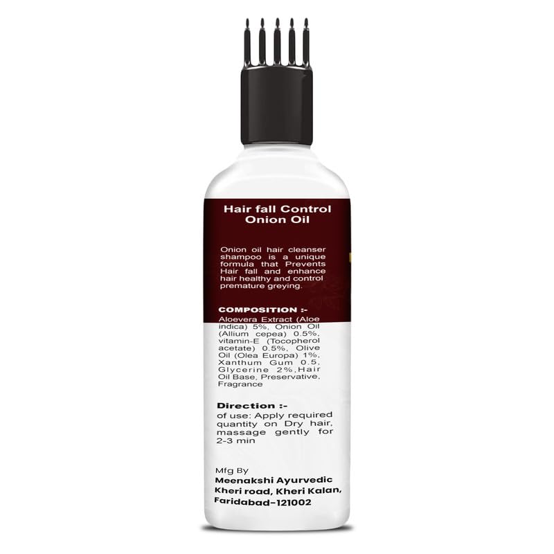 Onion Hair Oil with Comb Applicator for Hair Growth - Nourishing & Conditioning Treatment | Anti-Hair Fall & Anti-Dandruff Solution for Men & Women | Promotes Thicker, Healthier Hair | Perfect for Daily Scalp Massage & Hair Care Routine