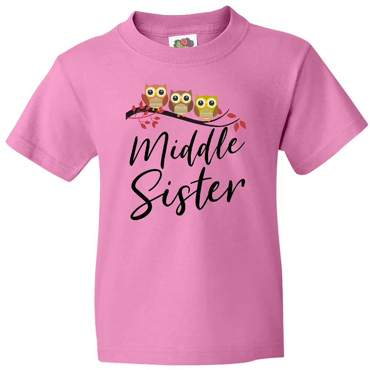 Inktastic Middle Sister Youth T-Shirt - Cute Sibling Matching Outfits for Family Photos & Special Occasions