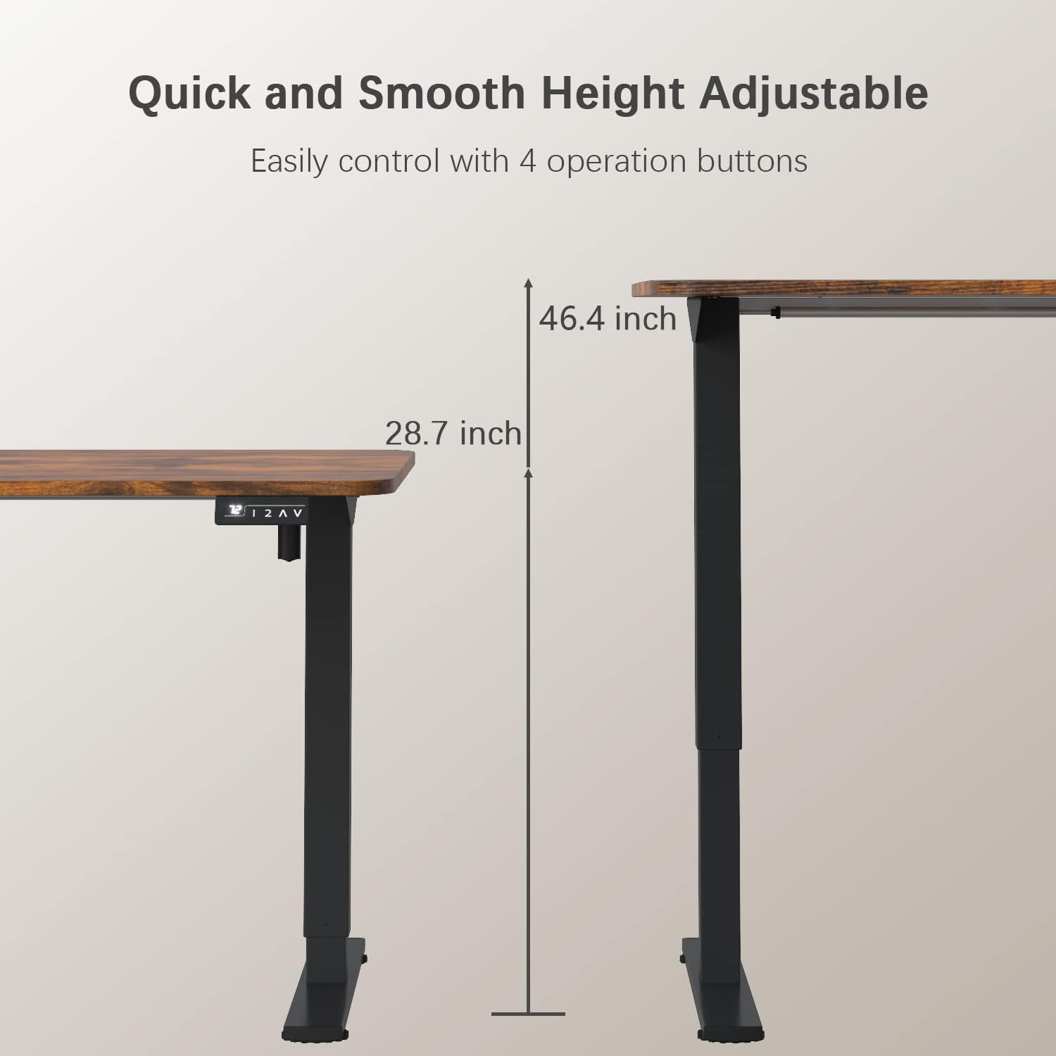 Furmax Electric Height Adjustable Standing Desk 40 x 24 Inches - Sit Stand Computer Desk with Memory Preset & T-Shaped Metal Frame (Brown) for Home Office, Gaming & Workspace Ergonomics