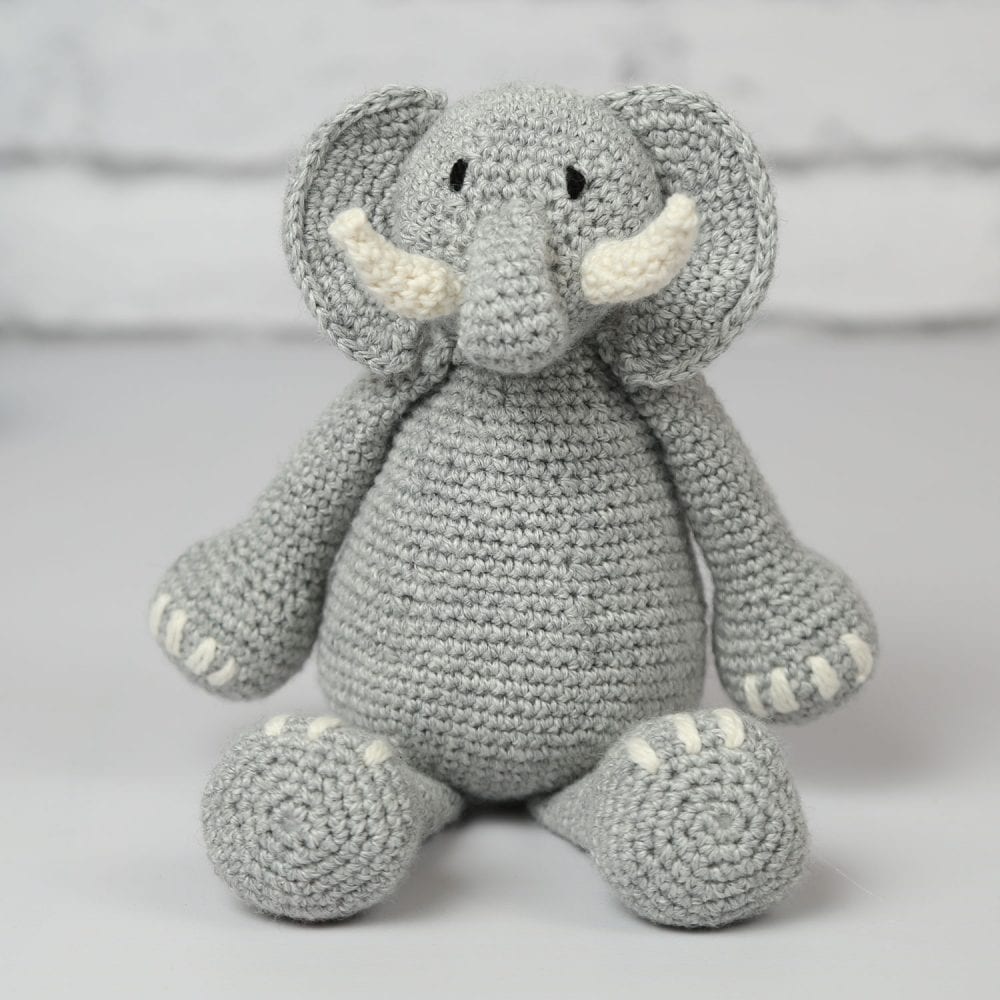Roy Elephant Crochet Kit - DIY Amigurumi Crochet Animal Kit for Beginners & Adults - Perfect for Stress Relief, Gifts & Home Decor