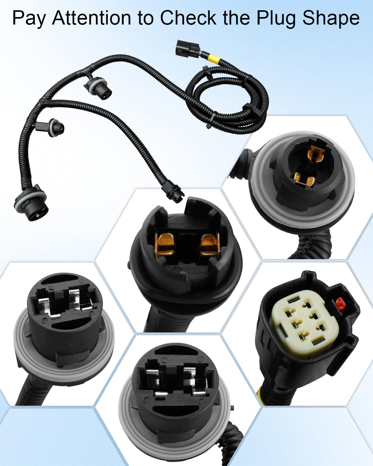 GMC Sierra 1500 2500 3500 2016-2018 Driver Side Tail Light Wiring Harness Replacement - Compatible with OEM Part 23295980, Includes 4 Lamp Holders & 2 Clips - Perfect for DIY Auto Repair & Tail Light Maintenance