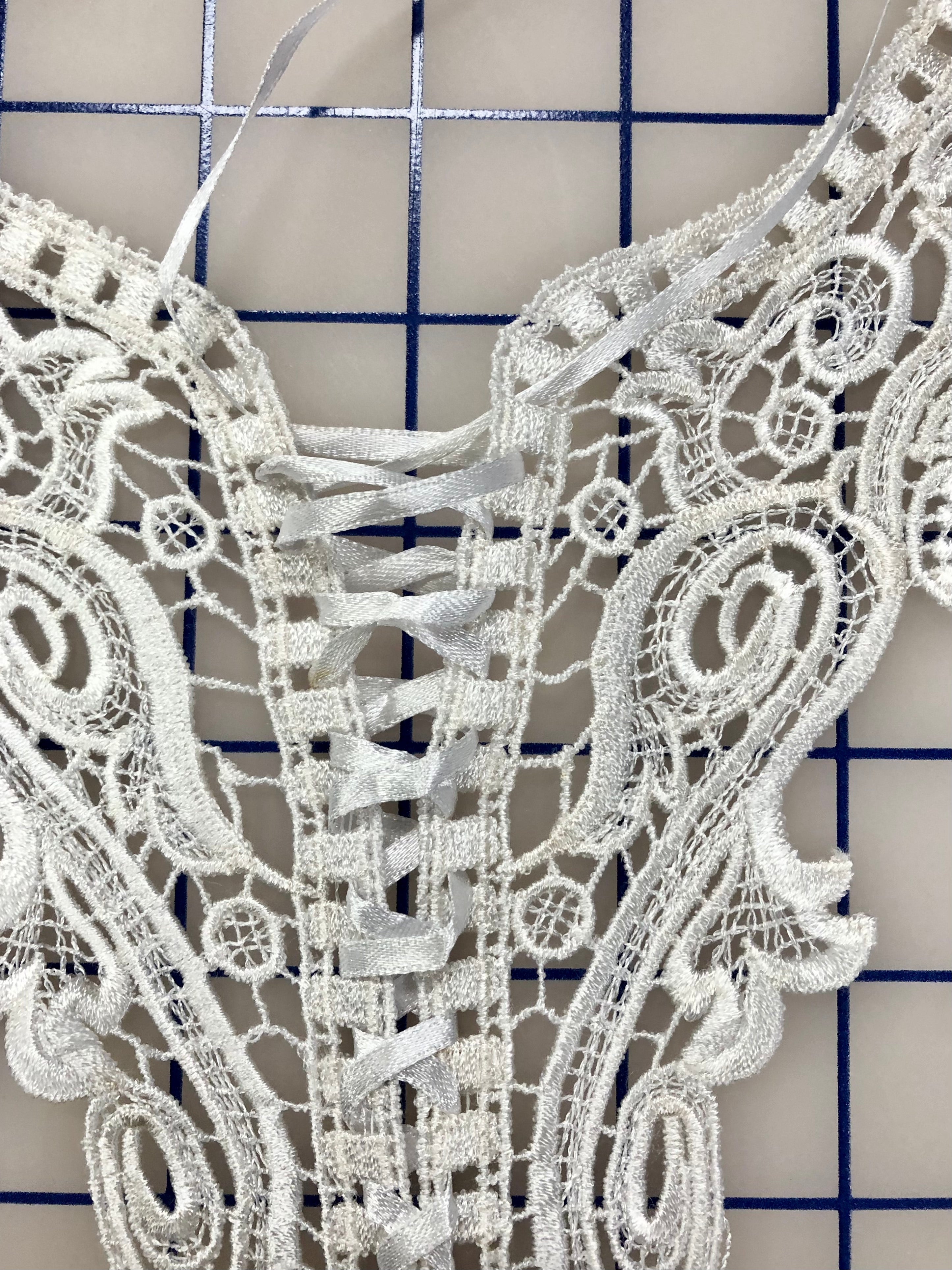 Elegant Winter White Venise Lace Corset Dress with Applique Details - Perfect for Weddings, Parties & Special Occasions