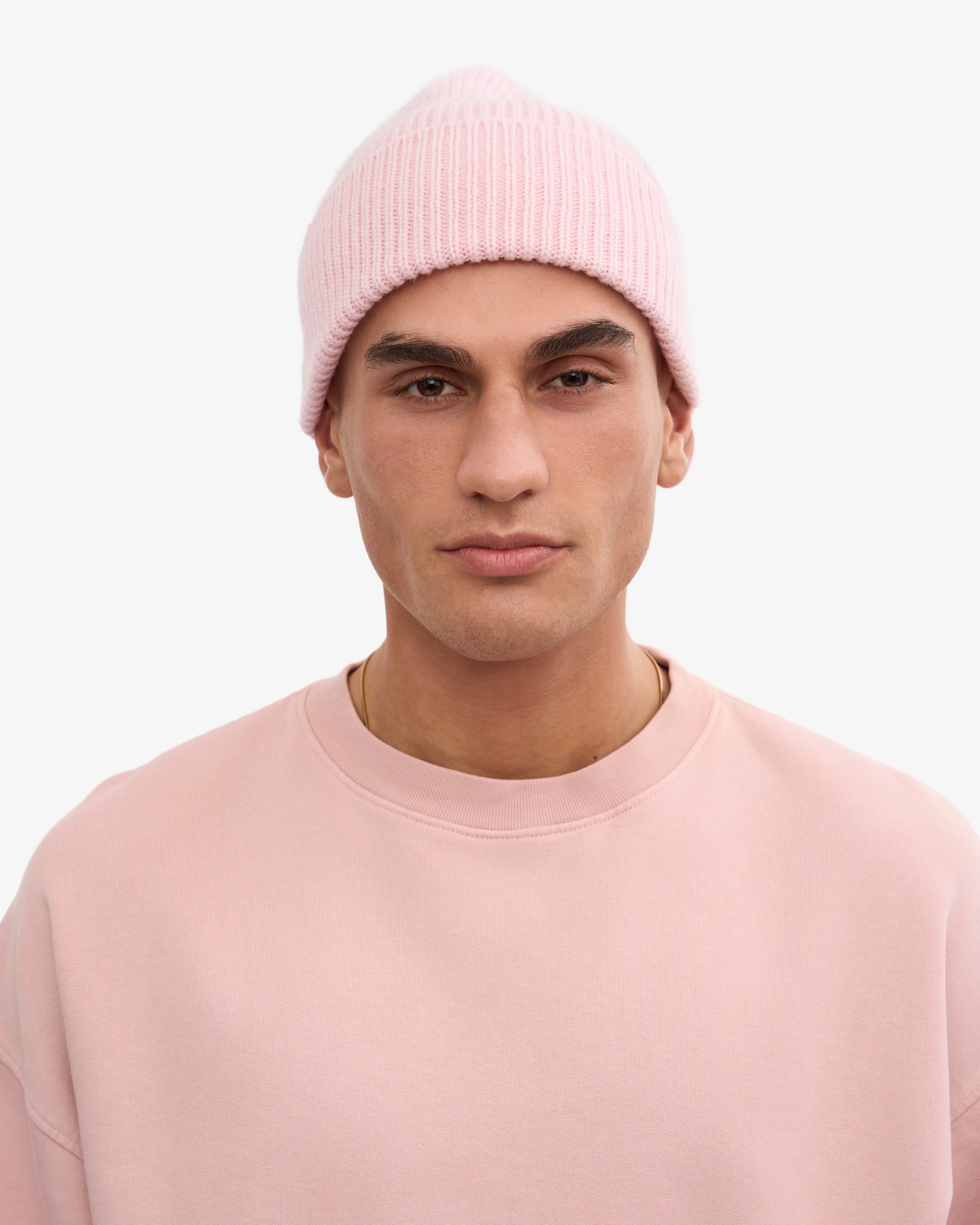 Soft Merino Wool Beanie for Women & Men - Faded Pink Winter Hat - Warm & Breathable for Skiing, Hiking & Outdoor Activities
