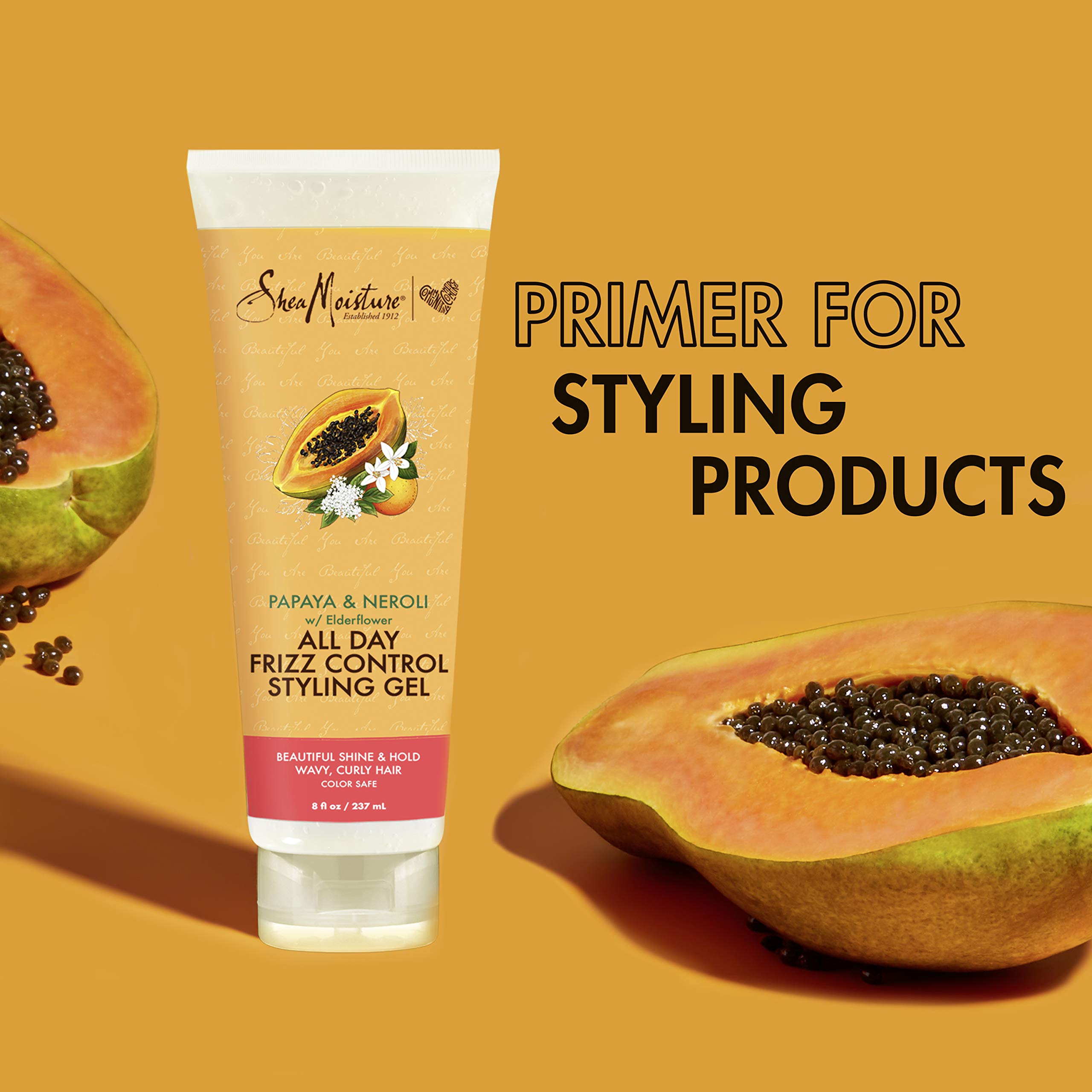 SheaMoisture Frizz Control Styling Gel for Curly Hair - Alcohol Free Hair Gel with Papaya & Neroli Extract, 8 oz | Hydrating & Defining Curls for Natural Hair Care | Perfect for Daily Styling & Taming Frizz