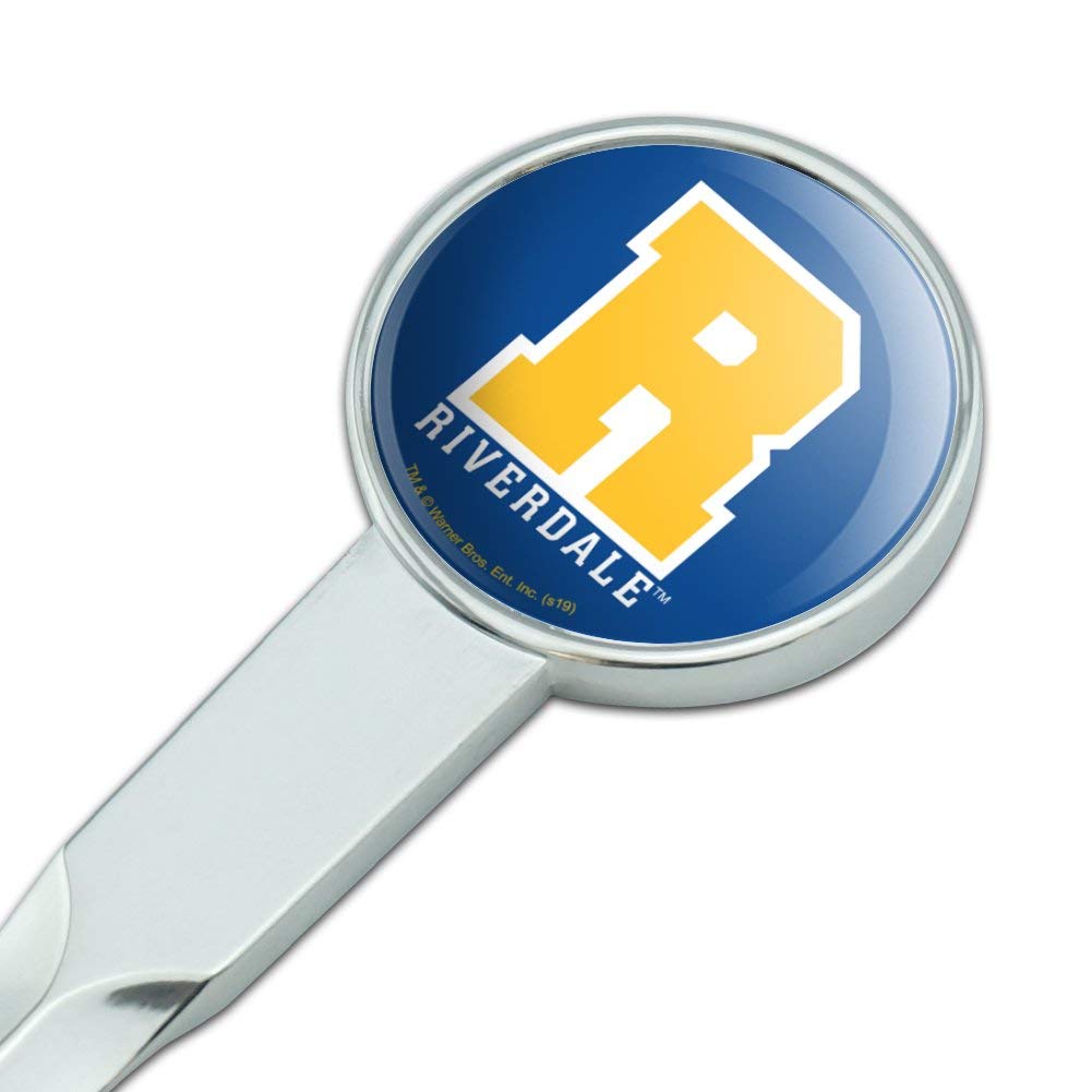Riverdale Varsity Letter Classic Chrome Plated Metal Envelope Letter Opener - Vintage Style Paper Slitter Tool for Office, Home & Gift Giving