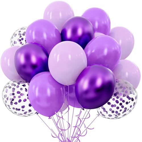 Purple Metallic Confetti Balloons