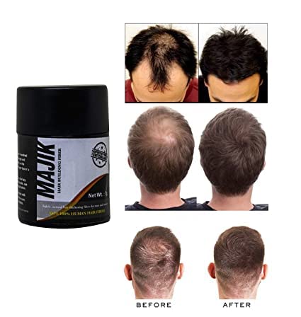 Baal Hair Building Fibers for Thinning Hair - Natural Human Hair Fibers for Men & Women (Black) - Includes Free 10ml Fiber Hold Spray & Optimizer Comb - Instant Hair Volume Solution for Daily Use & Special Occasions