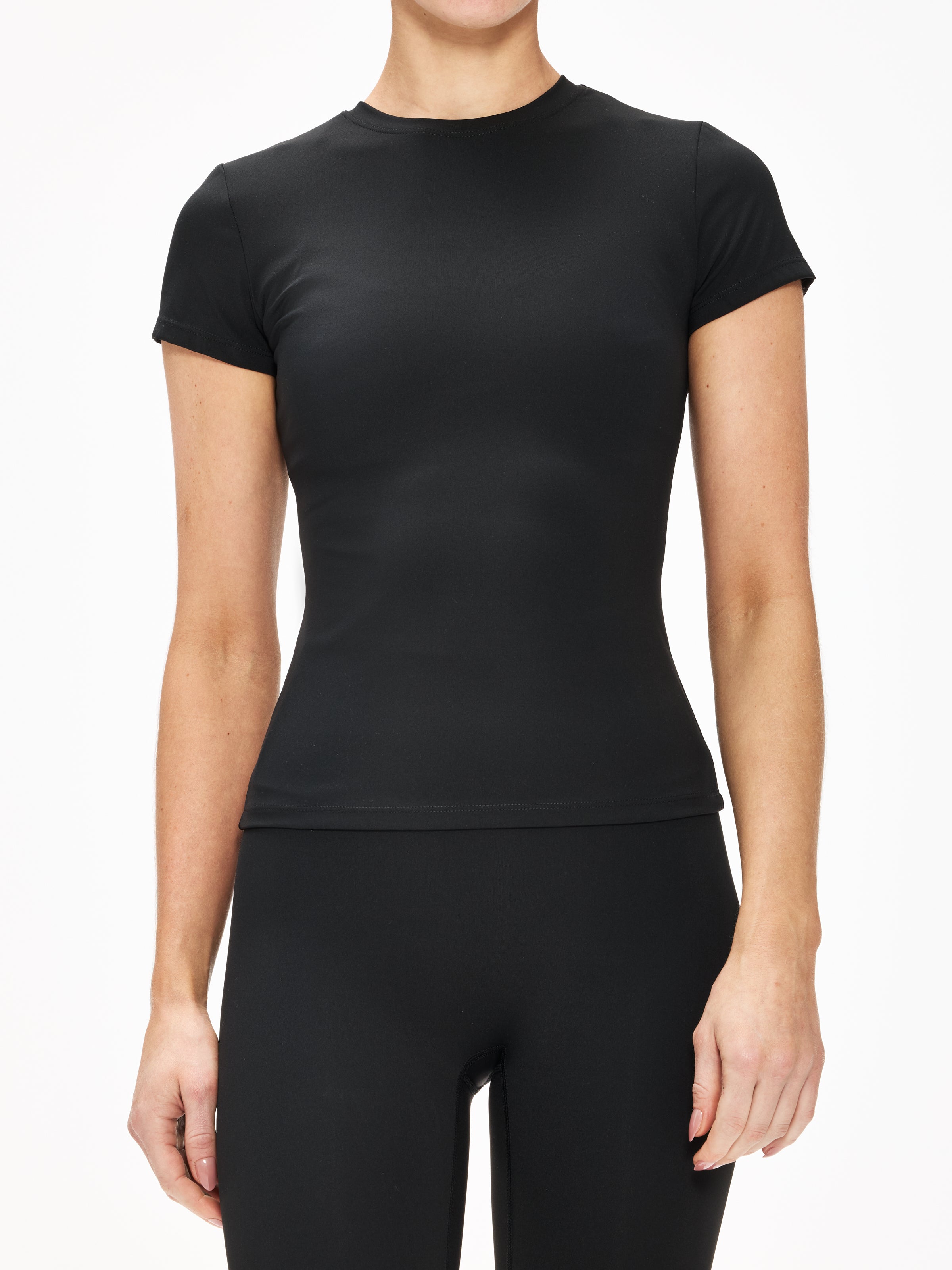 Adanola Women's Ultimate Short Sleeve Longline T-Shirt - Soft Cotton Slim Fit Casual Top for Yoga, Gym & Everyday Wear