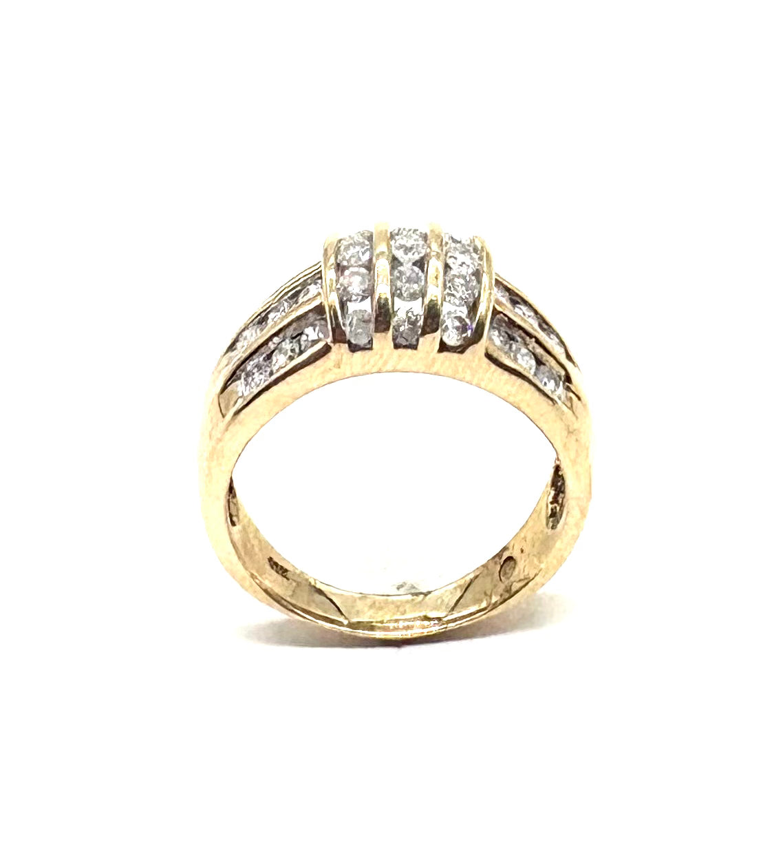 10K Yellow Gold Diamond Cross Knot Ring for Women - Elegant Stackable Jewelry for Weddings, Anniversaries & Gifts