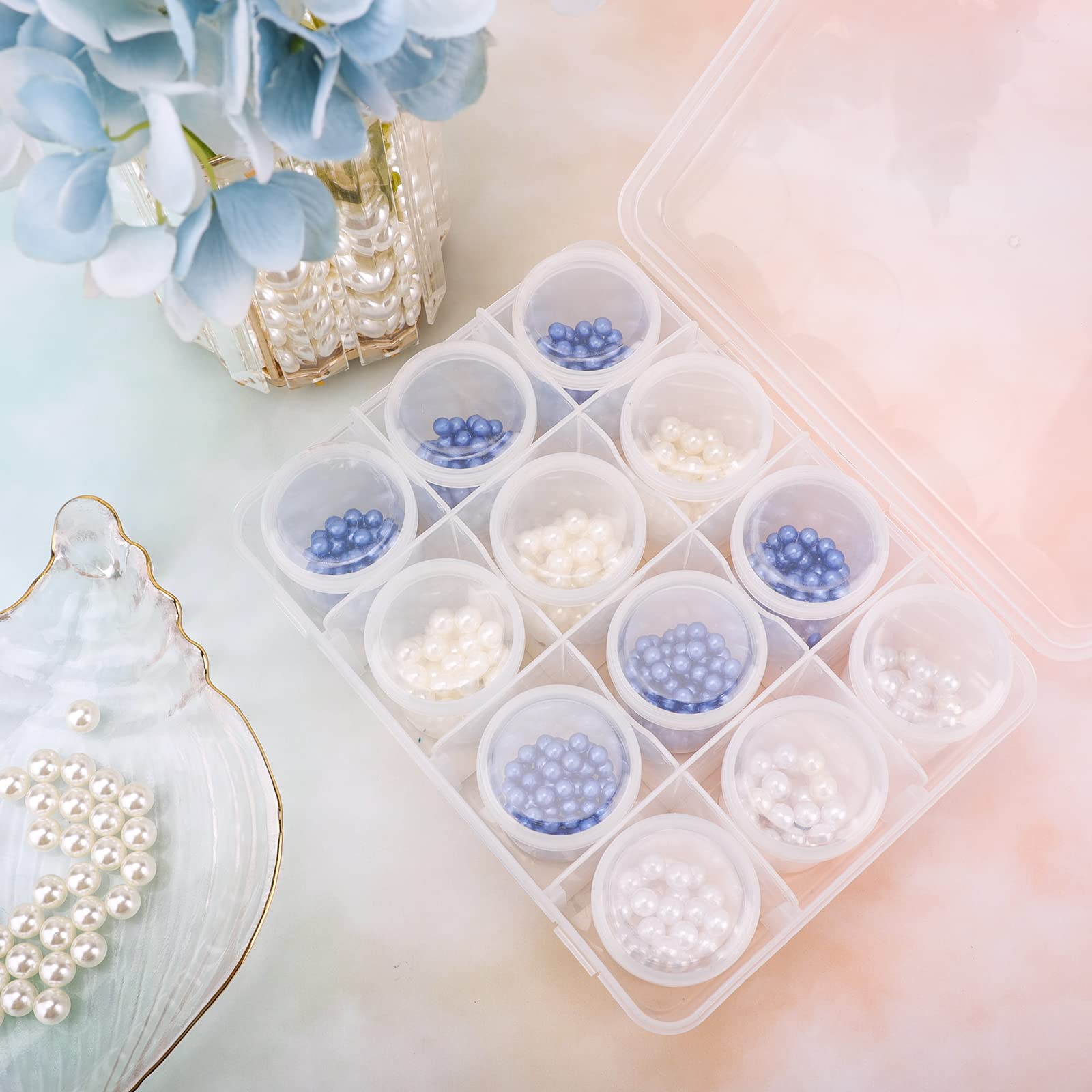 Segbeauty 12-Compartment Clear Plastic Bead Organizer Box with Secure Lids - Jewelry Storage, Nail Art Decorations & Small Findings Container - Perfect for Craft Rooms, DIY Projects and Travel Organization