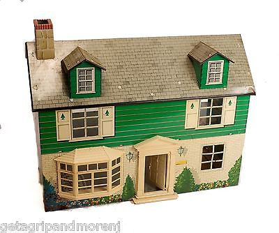 Vintage MARX 1960s Two Story Tin Litho Dollhouse - Antique American Made Toy for Collectors - Perfect for Vintage Toy Displays & Childhood Nostalgia