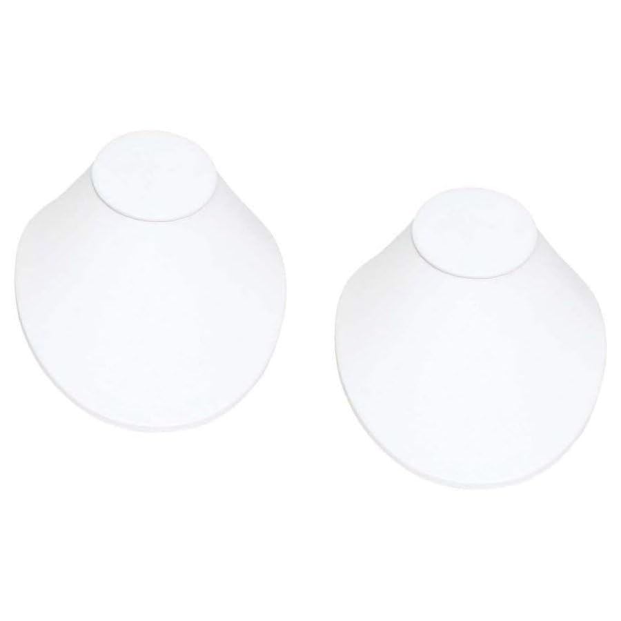 Low Profile Necklace Bust Jewelry Display Stand - White (2 Pack) for Jewelry Store, Boutique & Home Organization