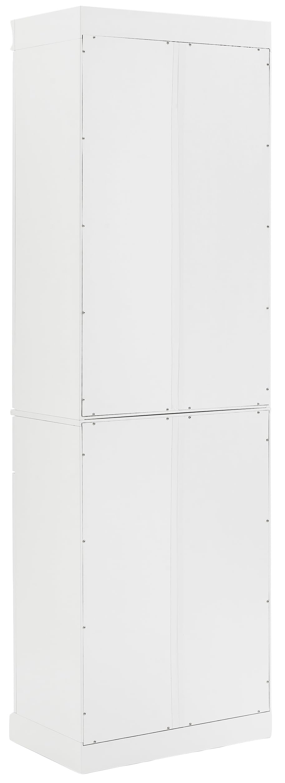 Crosley Stanton 2-Piece White Pantry Storage Cabinet Set with Adjustable Shelves - Kitchen, Dining & Laundry Room Organizer for Spices, Linens & Cleaning Supplies