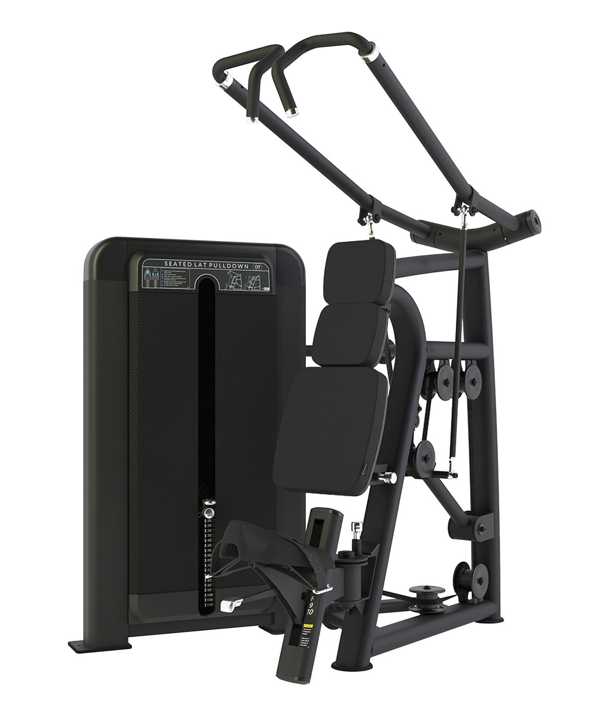 Club Line Seated Lat Pulldown Machine with Converging Axis - Weight Stack Tower for Home & Commercial Gym Strength Training
