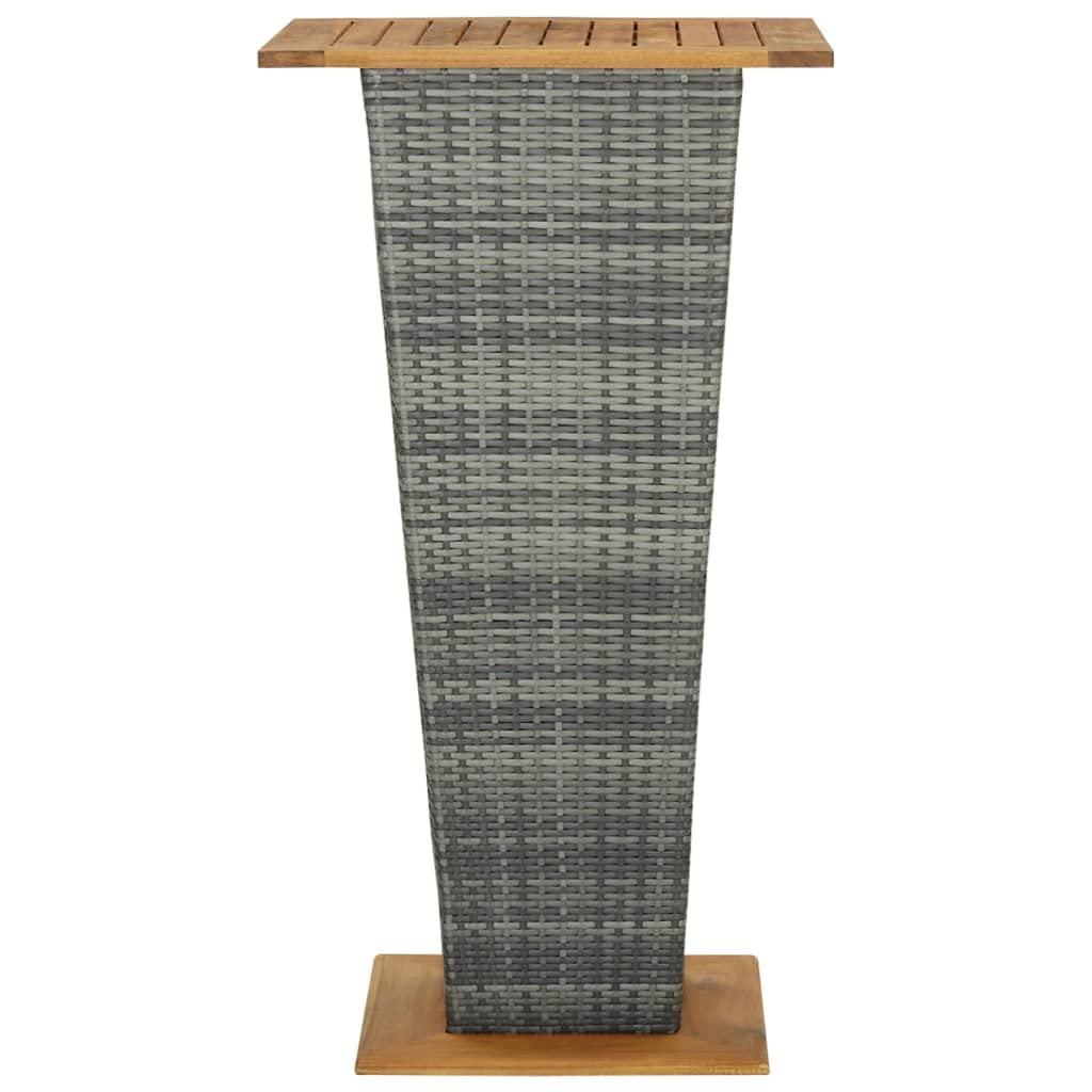 vidaXL 3-Piece Patio Bar Set with Cushions - Gray Poly Rattan Outdoor Bistro Furniture for Garden, Balcony, Backyard & Terrace - Perfect for Dining, Lounging & Entertaining Guests