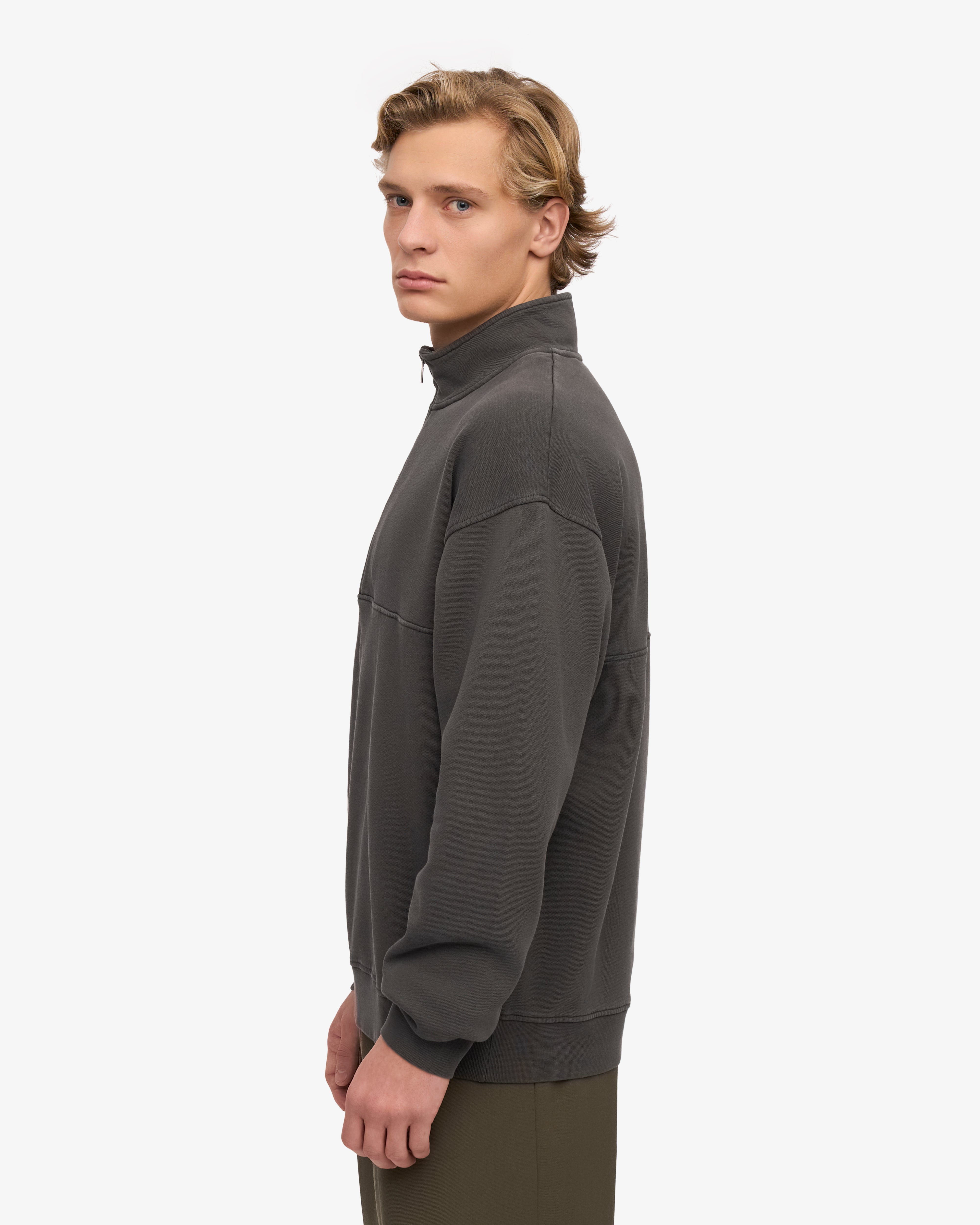 Organic Cotton Quarter Zip Sweatshirt for Men & Women | Lava Grey | Eco-Friendly & Comfortable | Perfect for Casual Wear, Outdoor Activities & Layering
